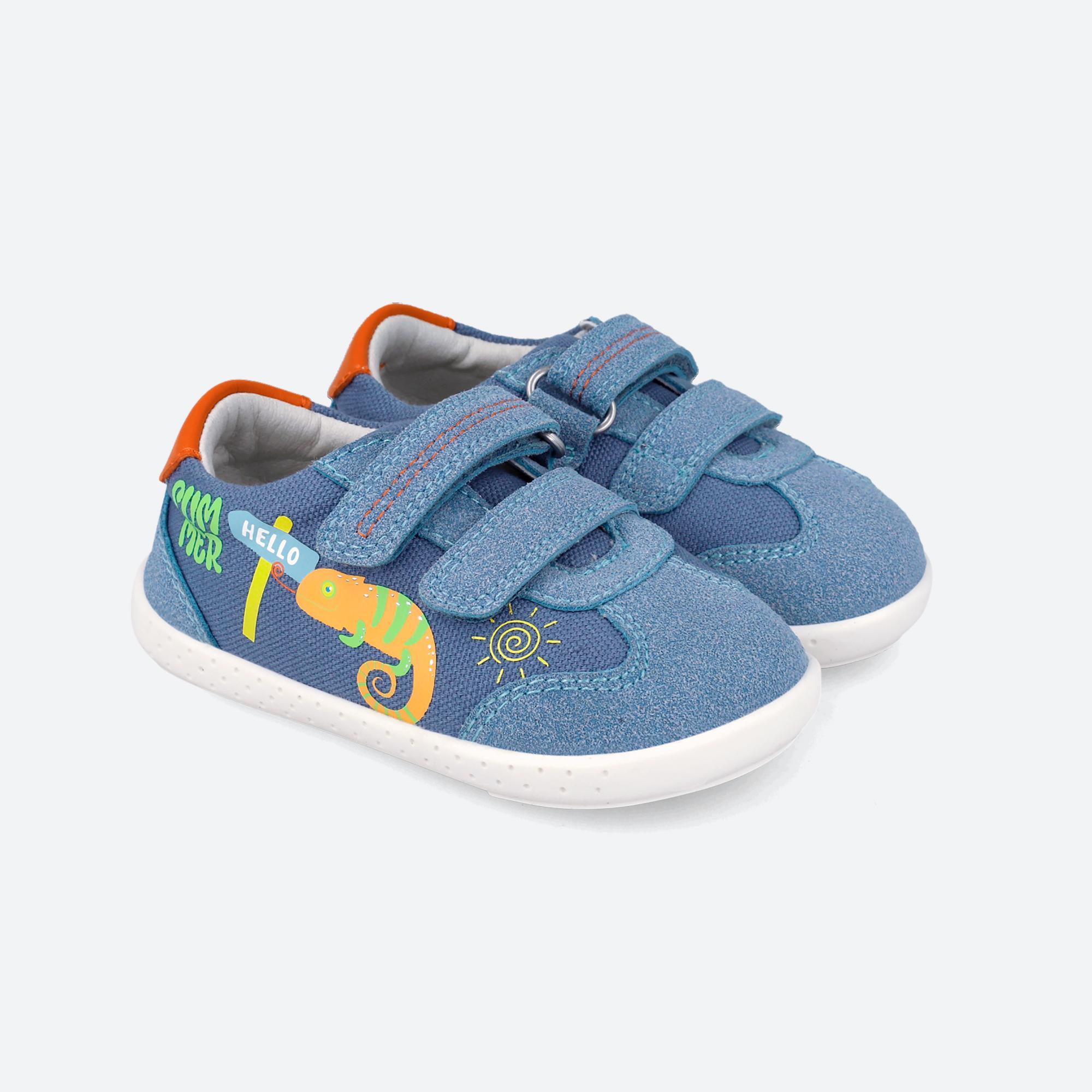 Sapatilhas Barefoot Bebé Garvalín 262340a em Azul com Velcro 2/7