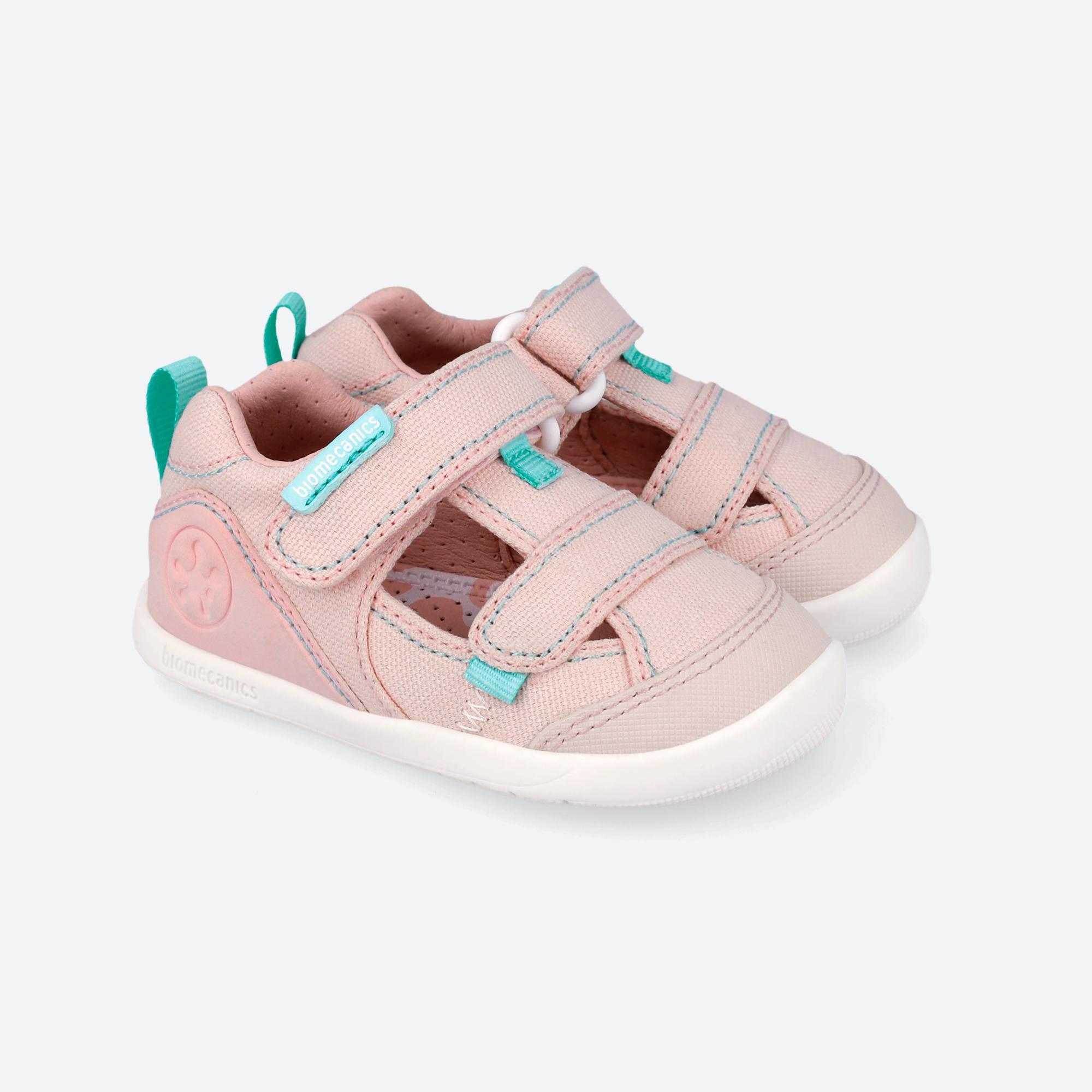 Sandálias Barefoot Bebé Biomecanics 262191e em Rosa com Velcro 2/7