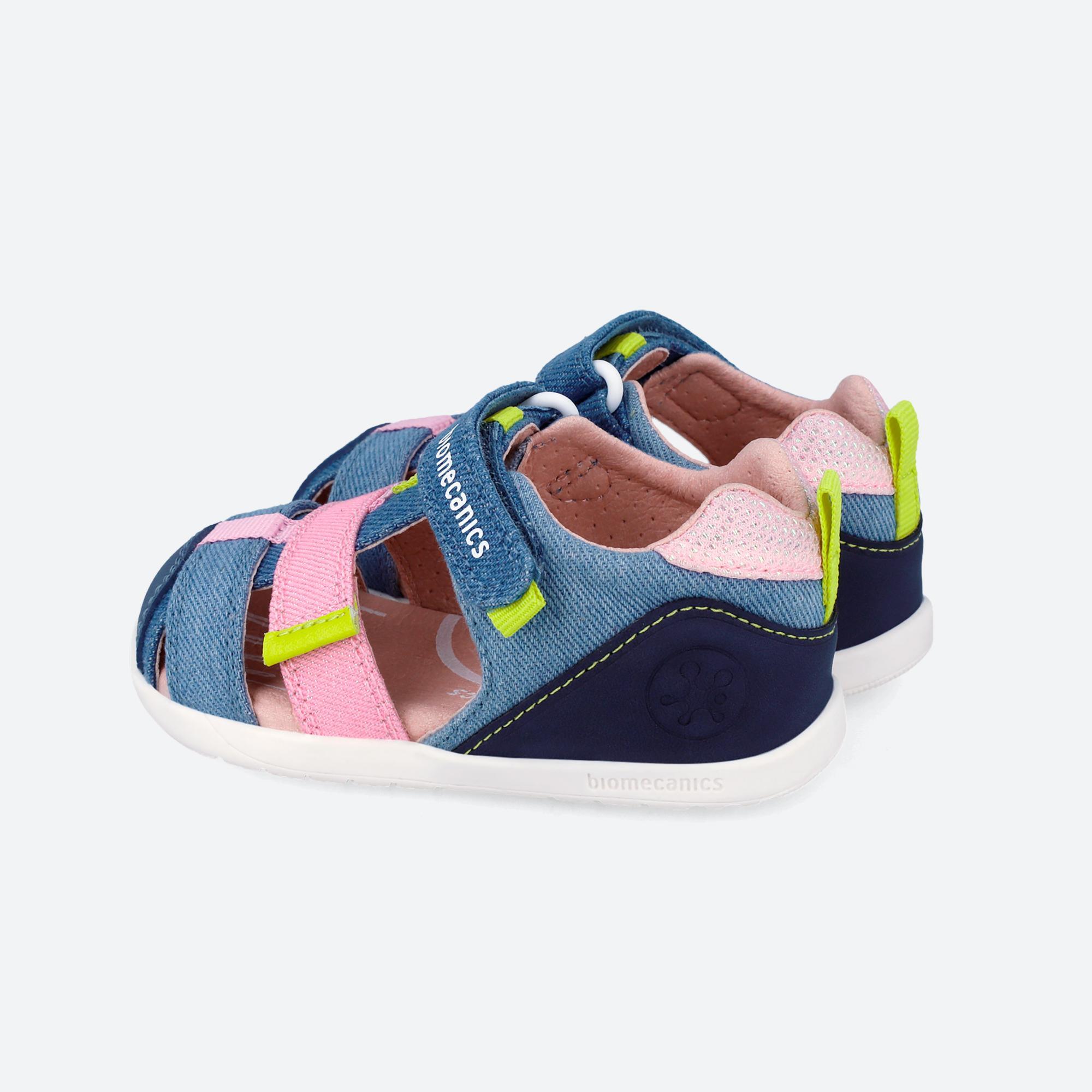 Sandálias Barefoot Bebé Biomecanics 262199c Índigo/rosa com Velcro 5/6