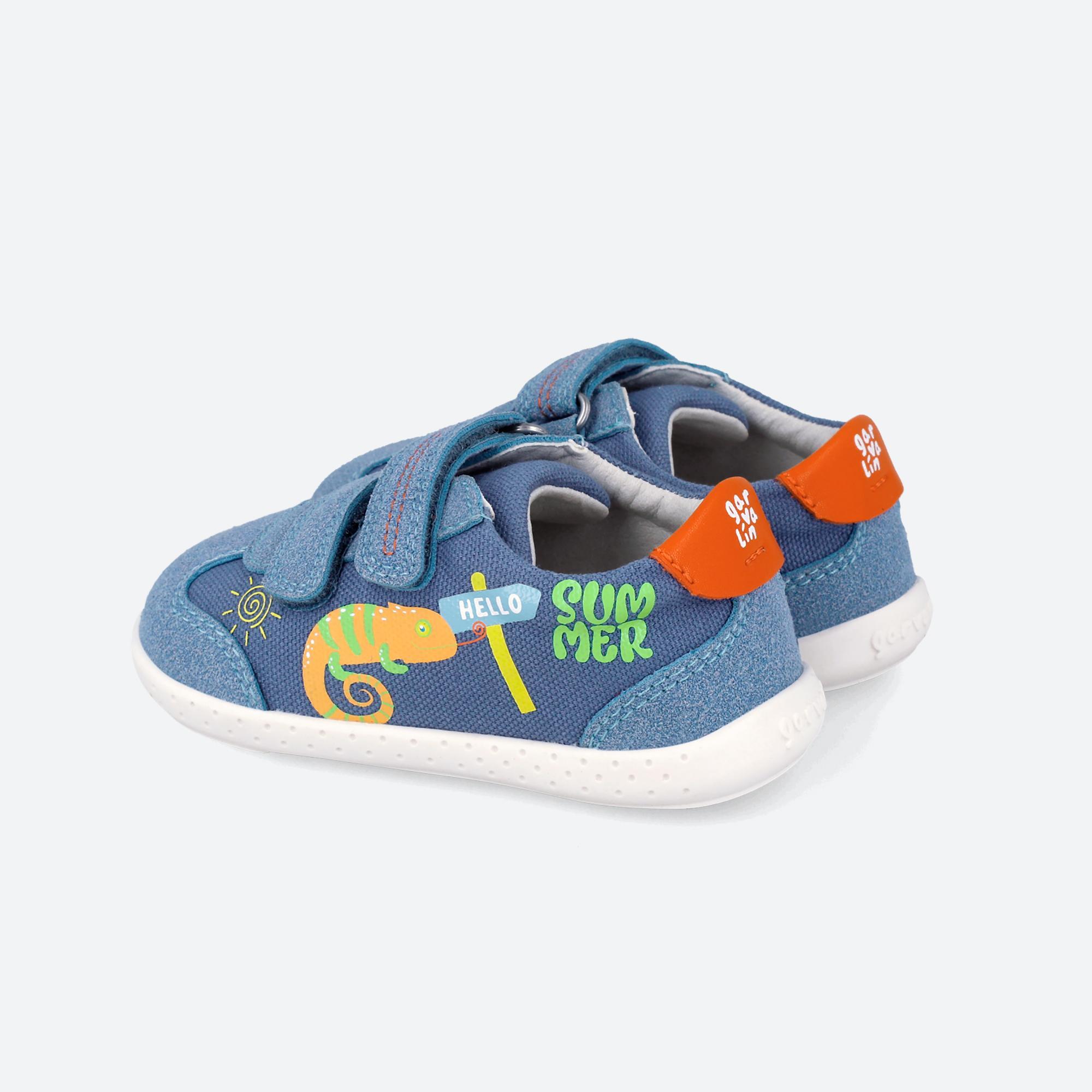 Sapatilhas Barefoot Bebé Garvalín 262340a em Azul com Velcro 5/7