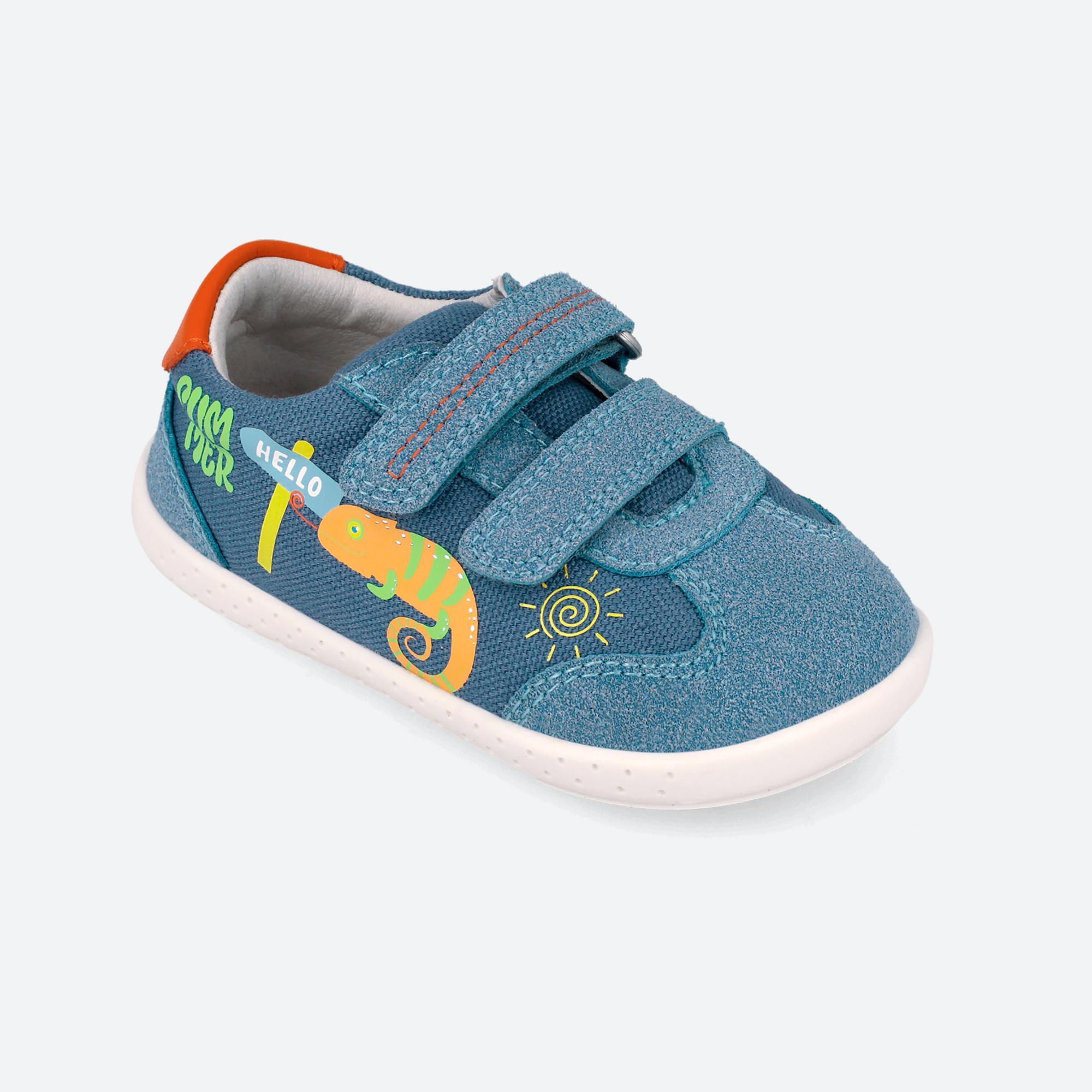 Sapatilhas Barefoot Bebé Garvalín 262340a em Azul com Velcro 4/7