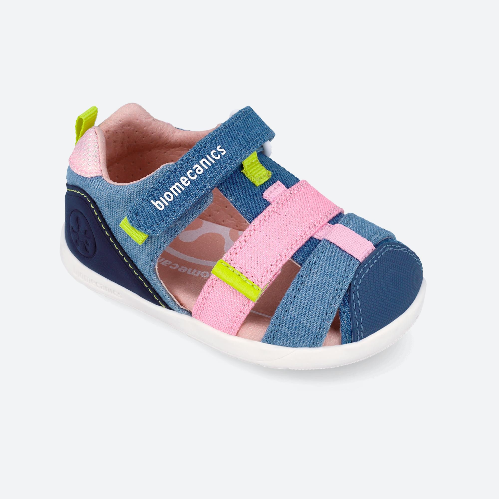 Sandálias Barefoot Bebé Biomecanics 262199c Índigo/rosa com Velcro 4/6