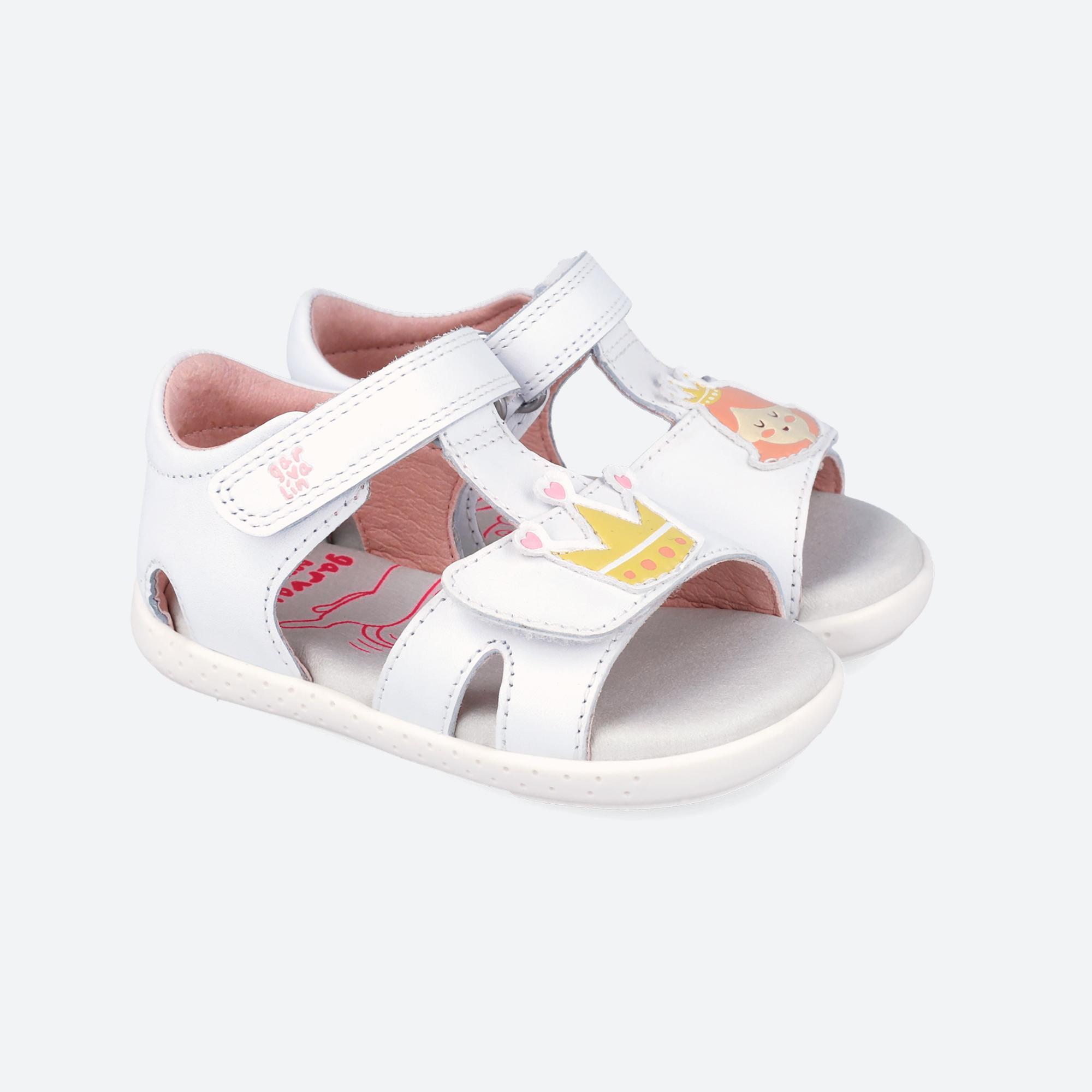 Sandalias Barefoot Bebé Garvalín 262332A BLancas Cierre Adherente 2/7
