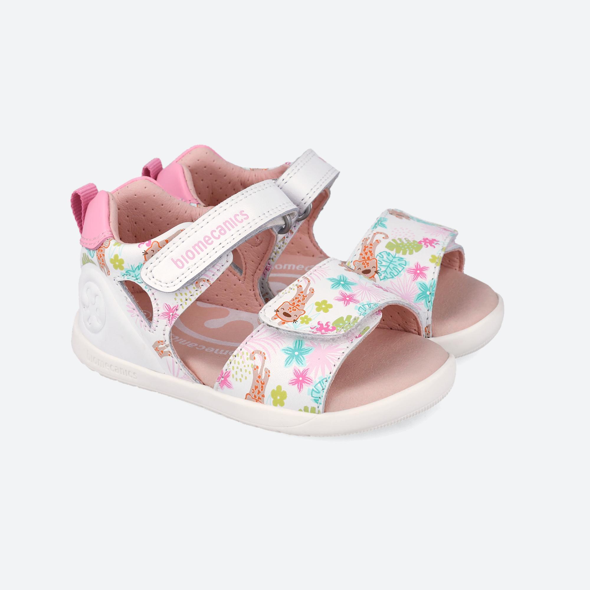 Sandálias Barefoot Bebé Biomecanics 262163a em Branco com Velcro 2/7