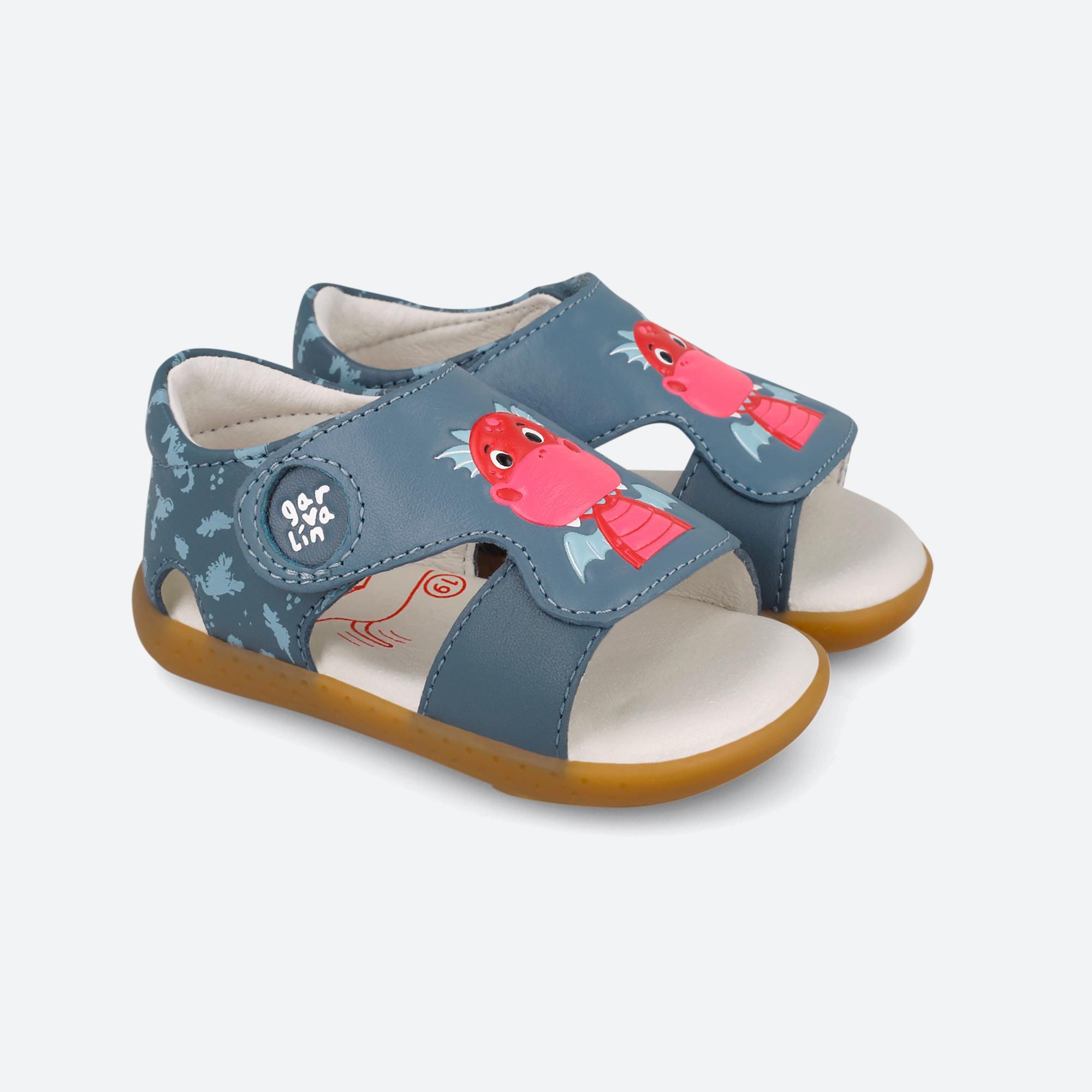 Sandálias Barefoot Bebé Garvalín 262330a em Azul com Velcro 2/7