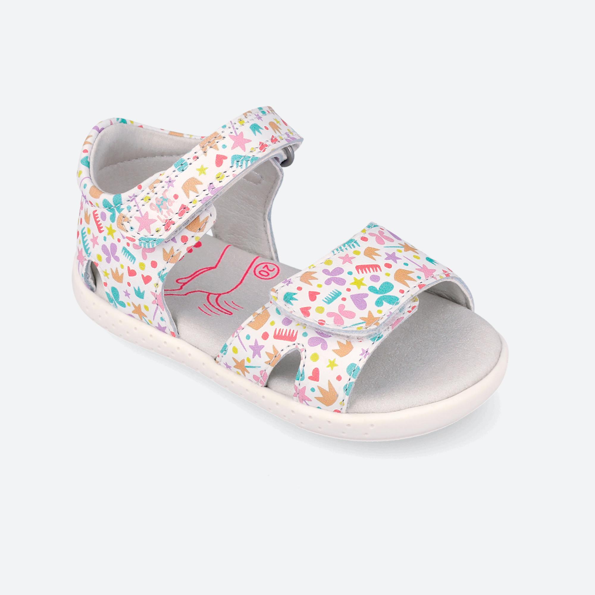 Sandalias Barefoot Bebé Garvalín 262333A Blancas Cierre Adherente 4/7