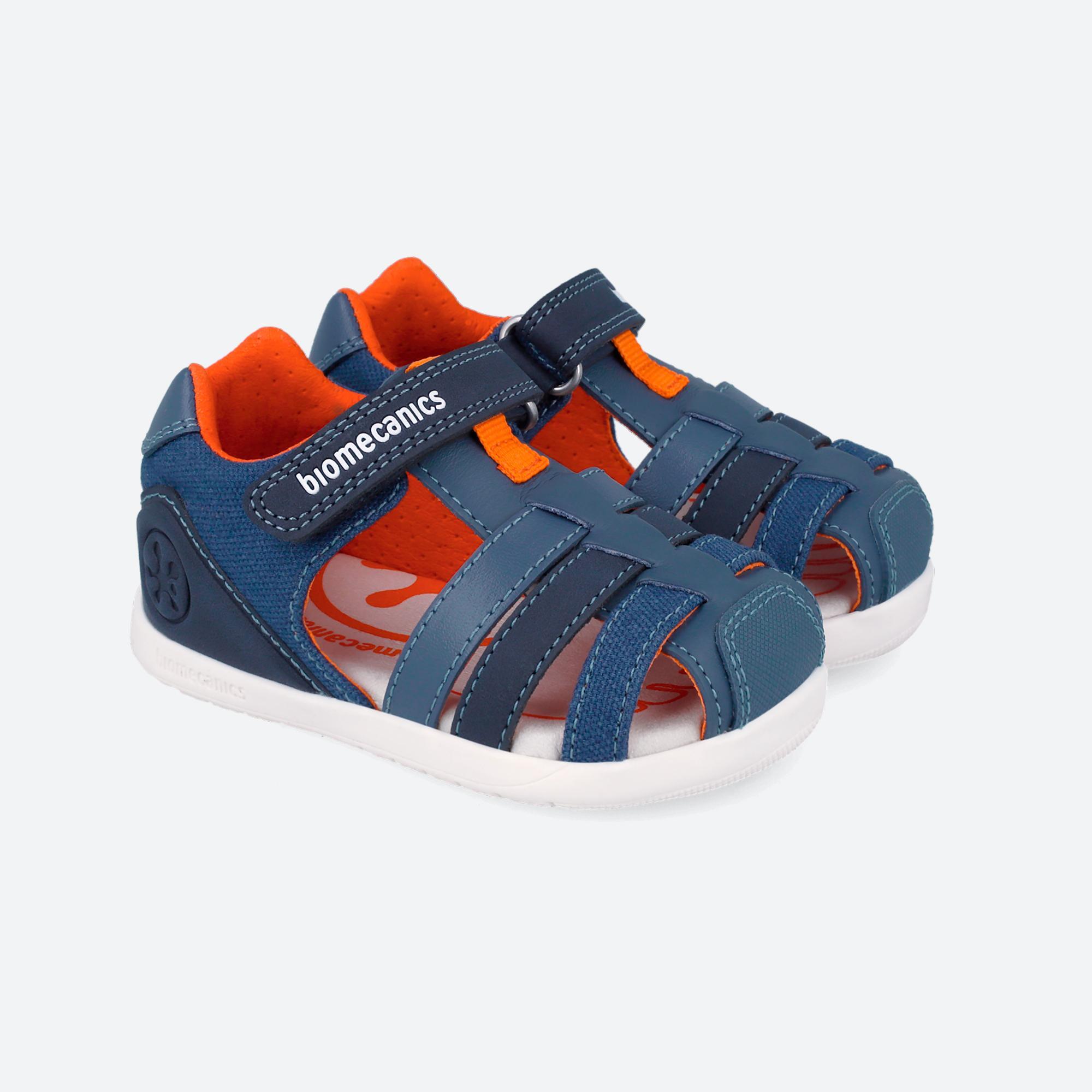 Sandálias Barefoot Bebé Biomecanics 262168a Azuis com Velcro 2/6