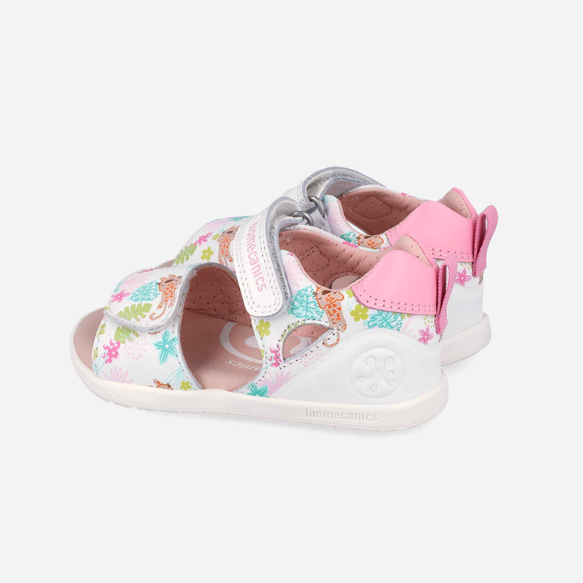 Sandálias Barefoot Bebé Biomecanics 262163a em Branco com Velcro 5/7
