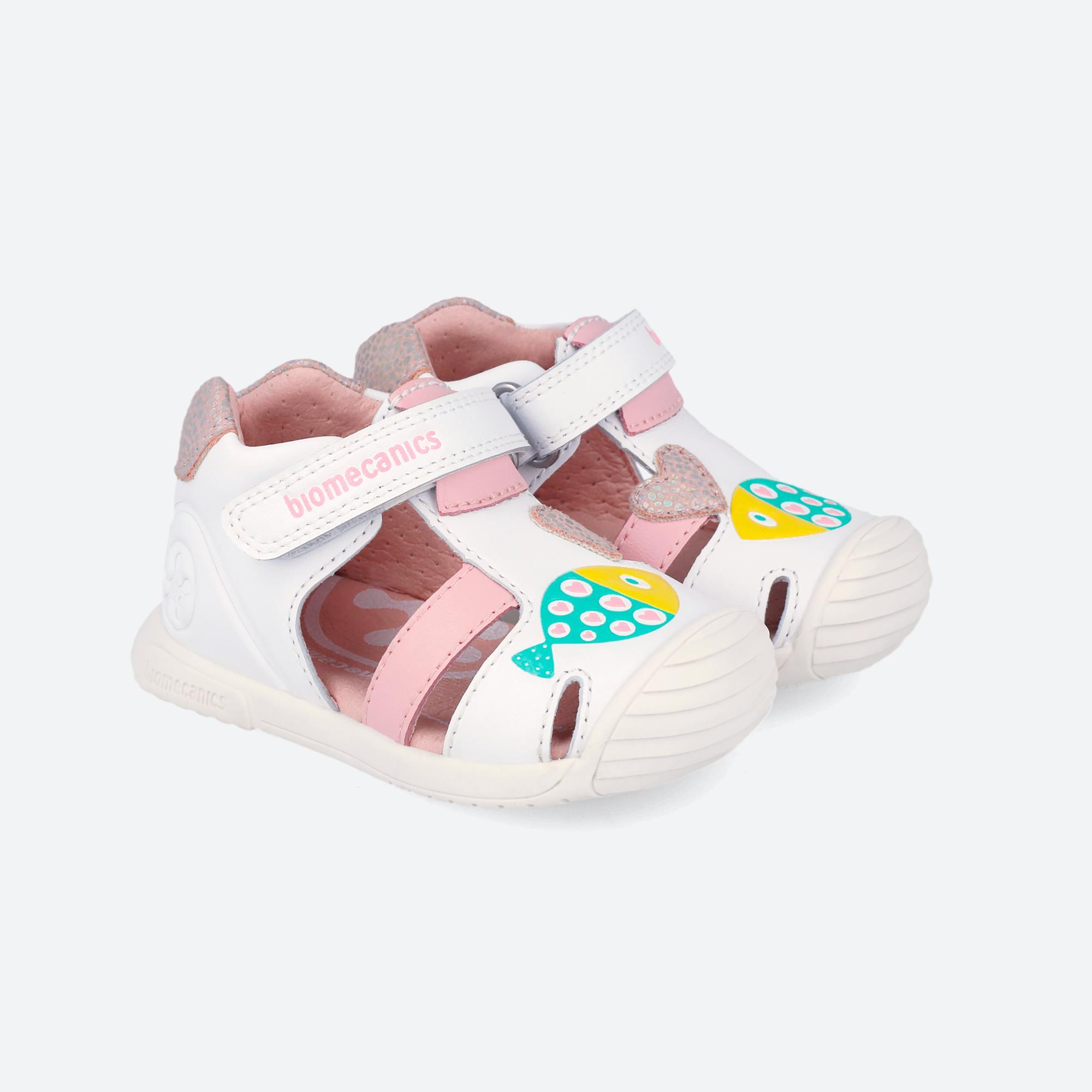 Sandálias Primeiros Passos Bebé Biomecanics 262108b em Branco com Velcro 2/6