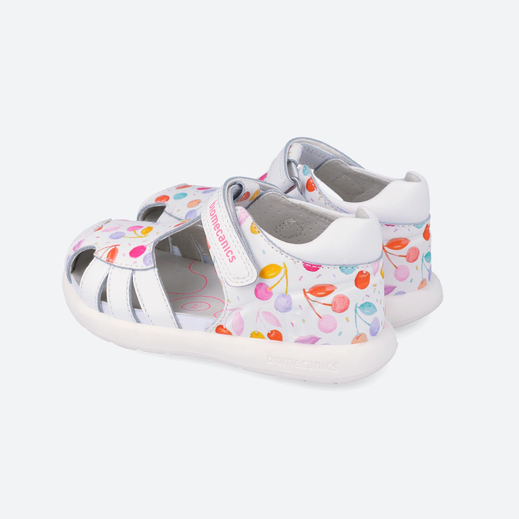 Sandálias Menina Biomecanics 262202a em Branco com Velcro 3/6