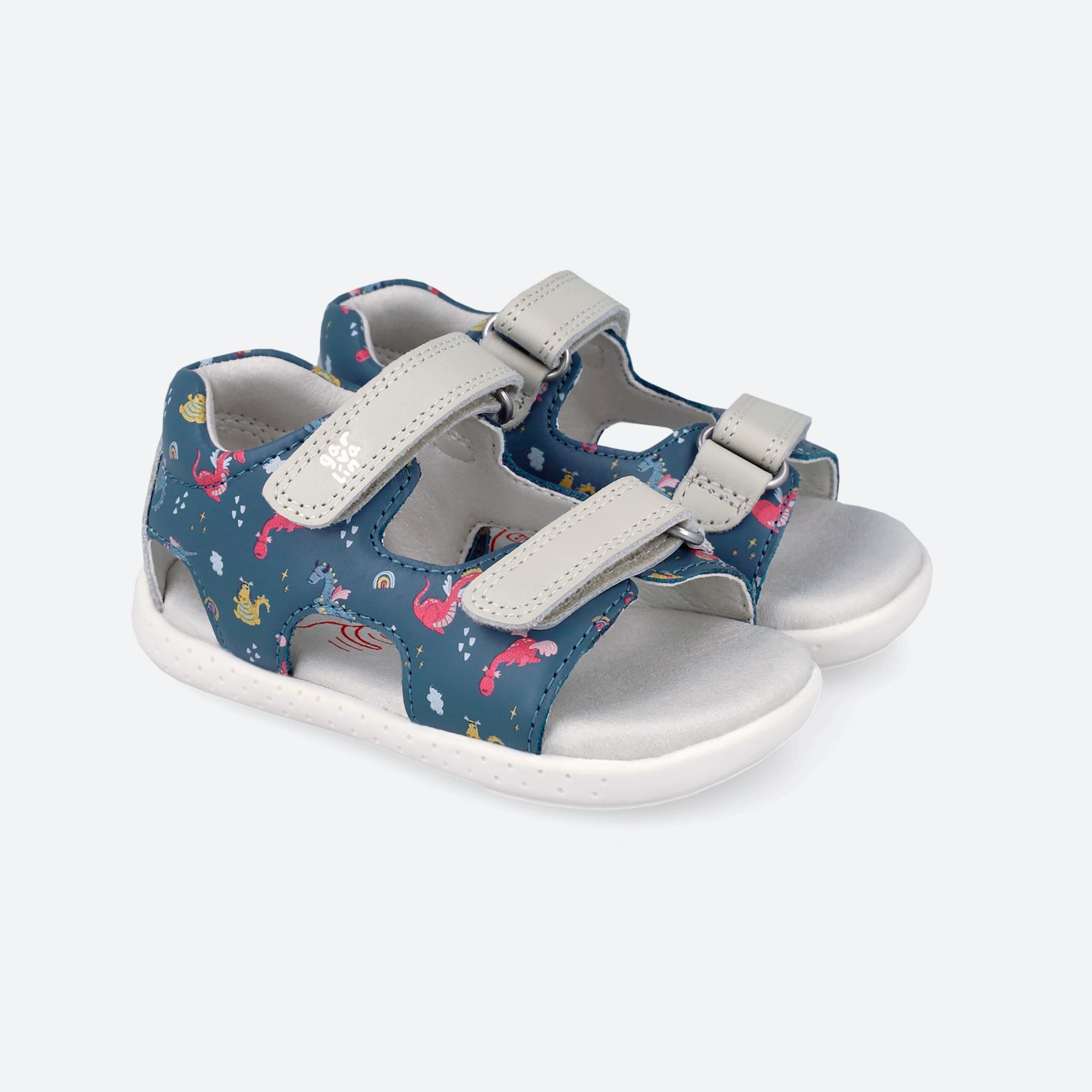 Sandálias Barefoot Bebé Garvalín 262330a em Azul com Velcro 2/7
