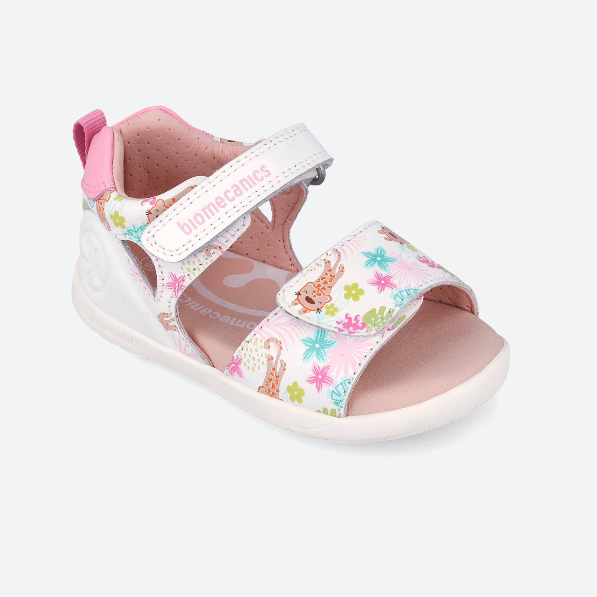 Sandálias Barefoot Bebé Biomecanics 262163a em Branco com Velcro 4/7