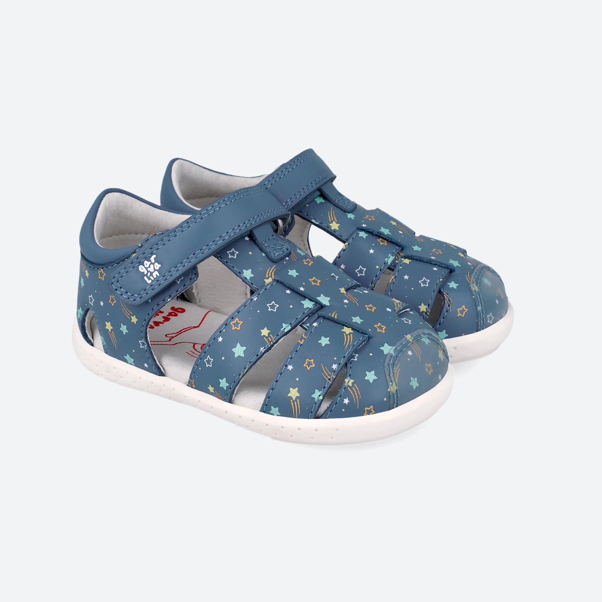 Sandalias Barefoot Bebé Garvalín 262327A Azules ierre Adherente 2/7