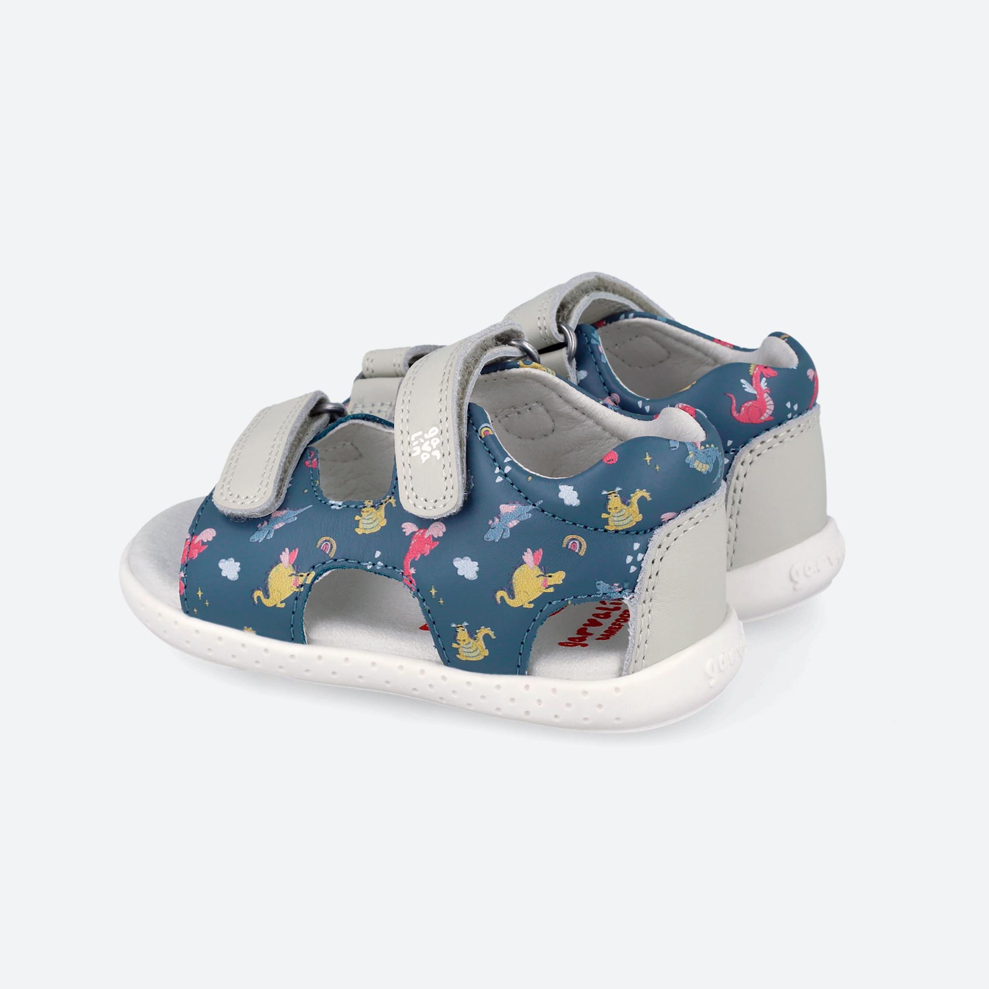 Sandálias Barefoot Bebé Garvalín 262330a em Azul com Velcro 5/7