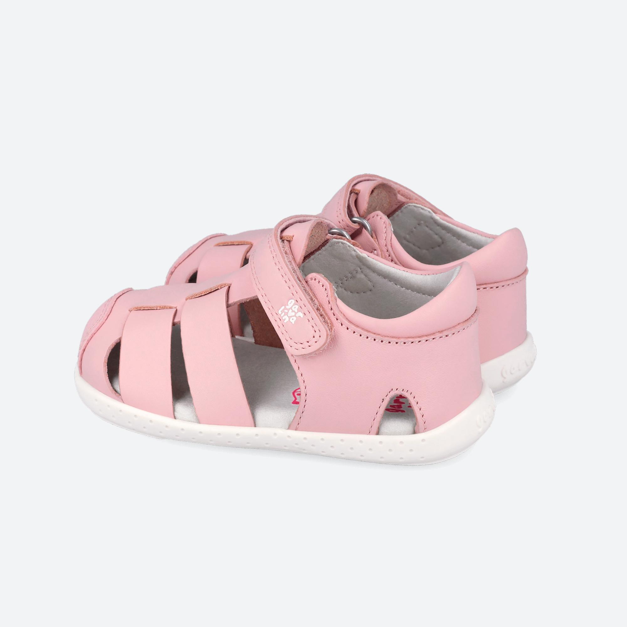 Sandálias Barefoot Infantis Garvalín 252326h em Rosa com Velcro 5/7