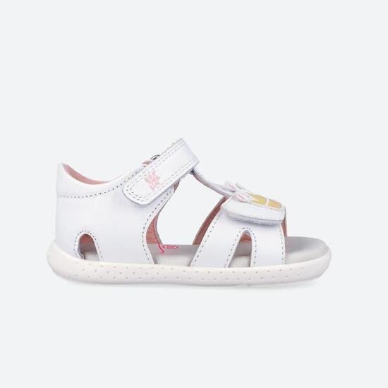 Sandalias Barefoot Bebé Garvalín 262332A BLancas Cierre Adherente