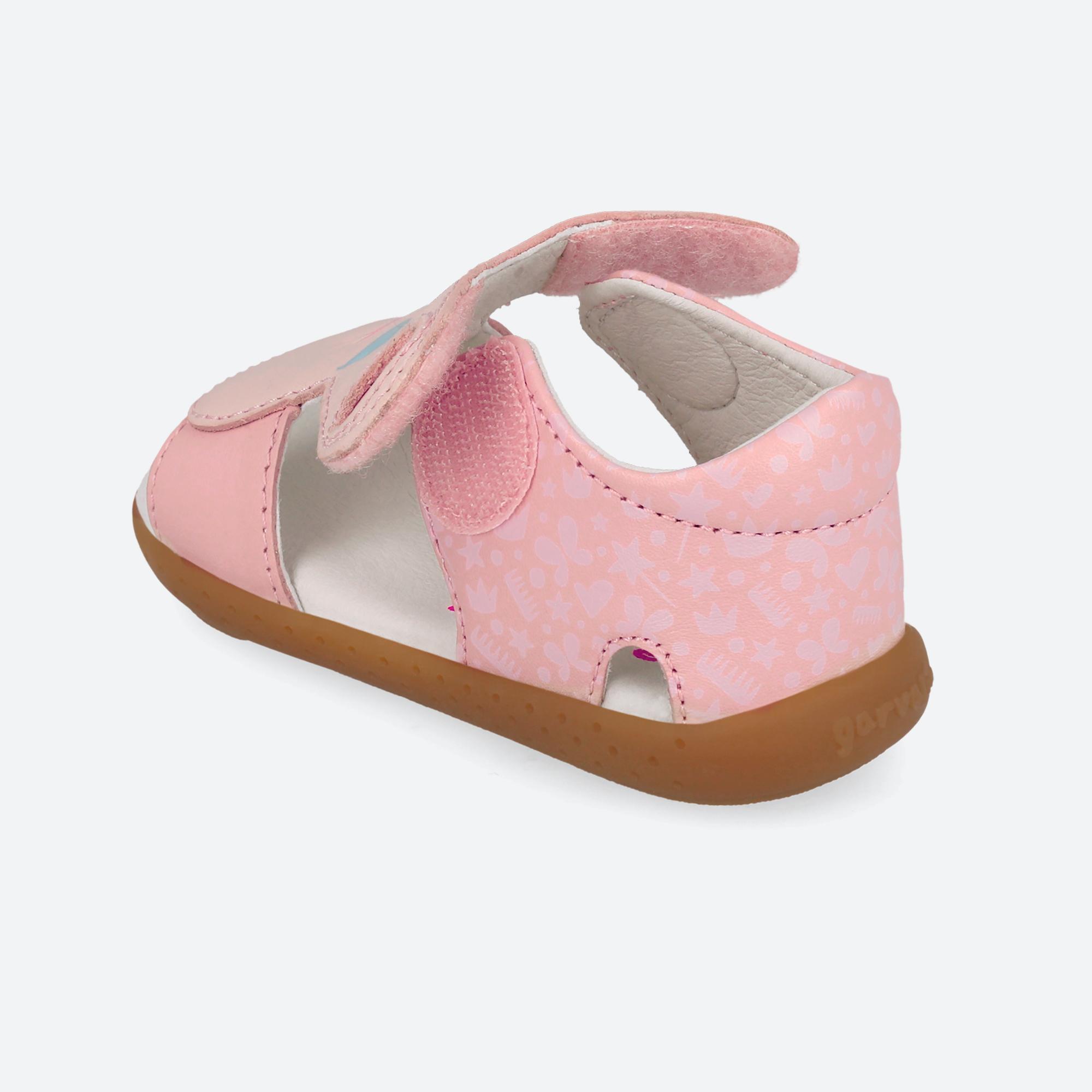 Sandalias Barefoot Bebé Garvalín 262328A Rosas Cierre Adherente 7/7