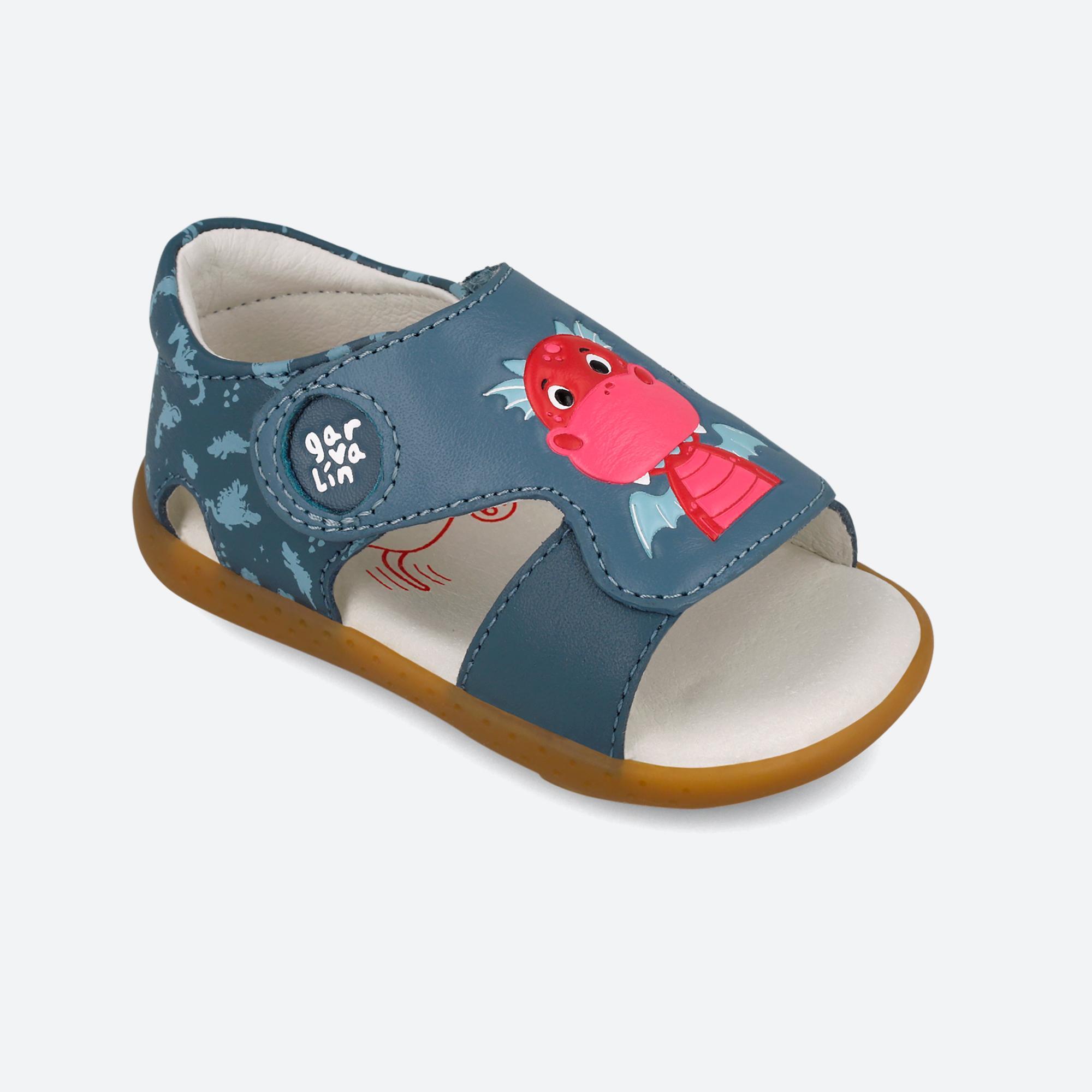Sandálias Barefoot Bebé Garvalín 262330a em Azul com Velcro 4/7