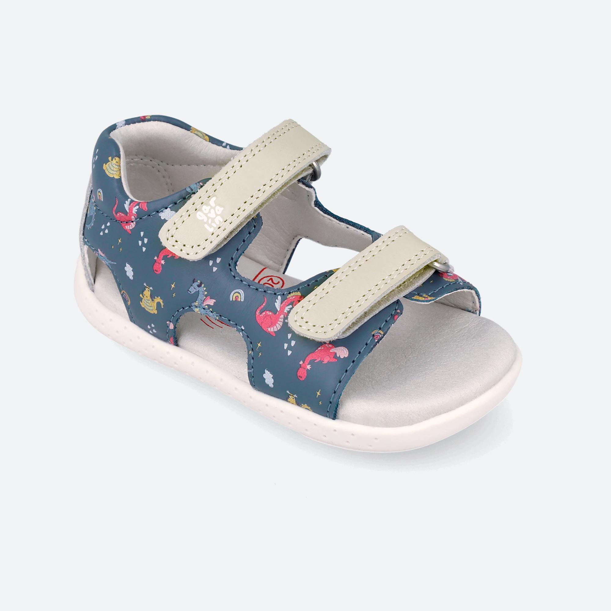 Sandálias Barefoot Bebé Garvalín 262330a em Azul com Velcro 4/7