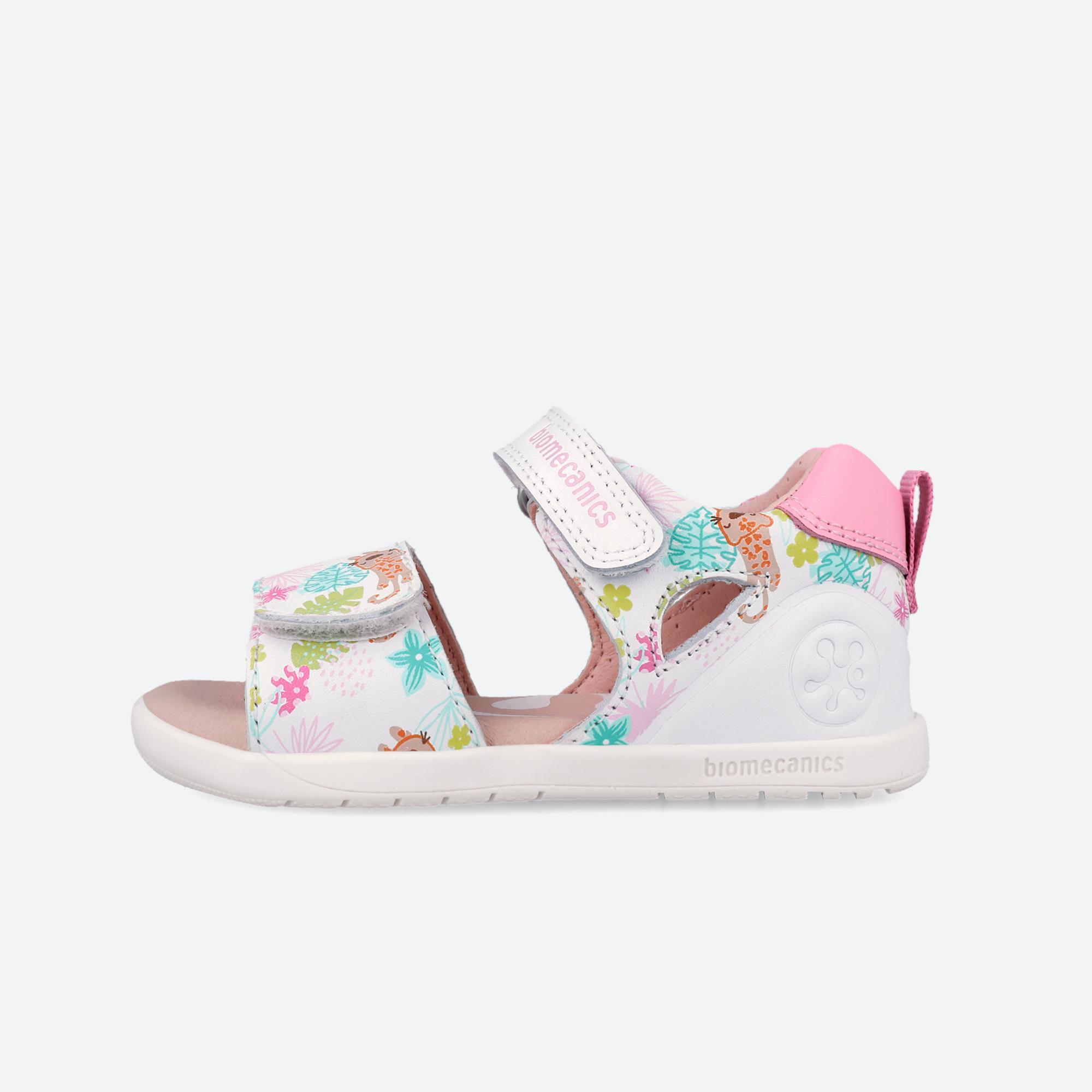 Sandálias Barefoot Bebé Biomecanics 262163a em Branco com Velcro 6/7
