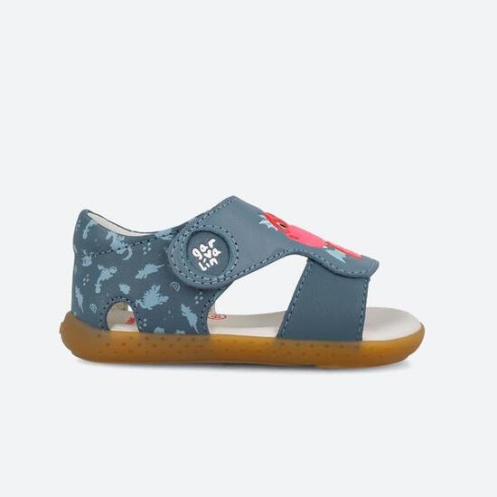 Sandalias Barefoot Bebé Garvalín 262330A Azules Cierre Adherente