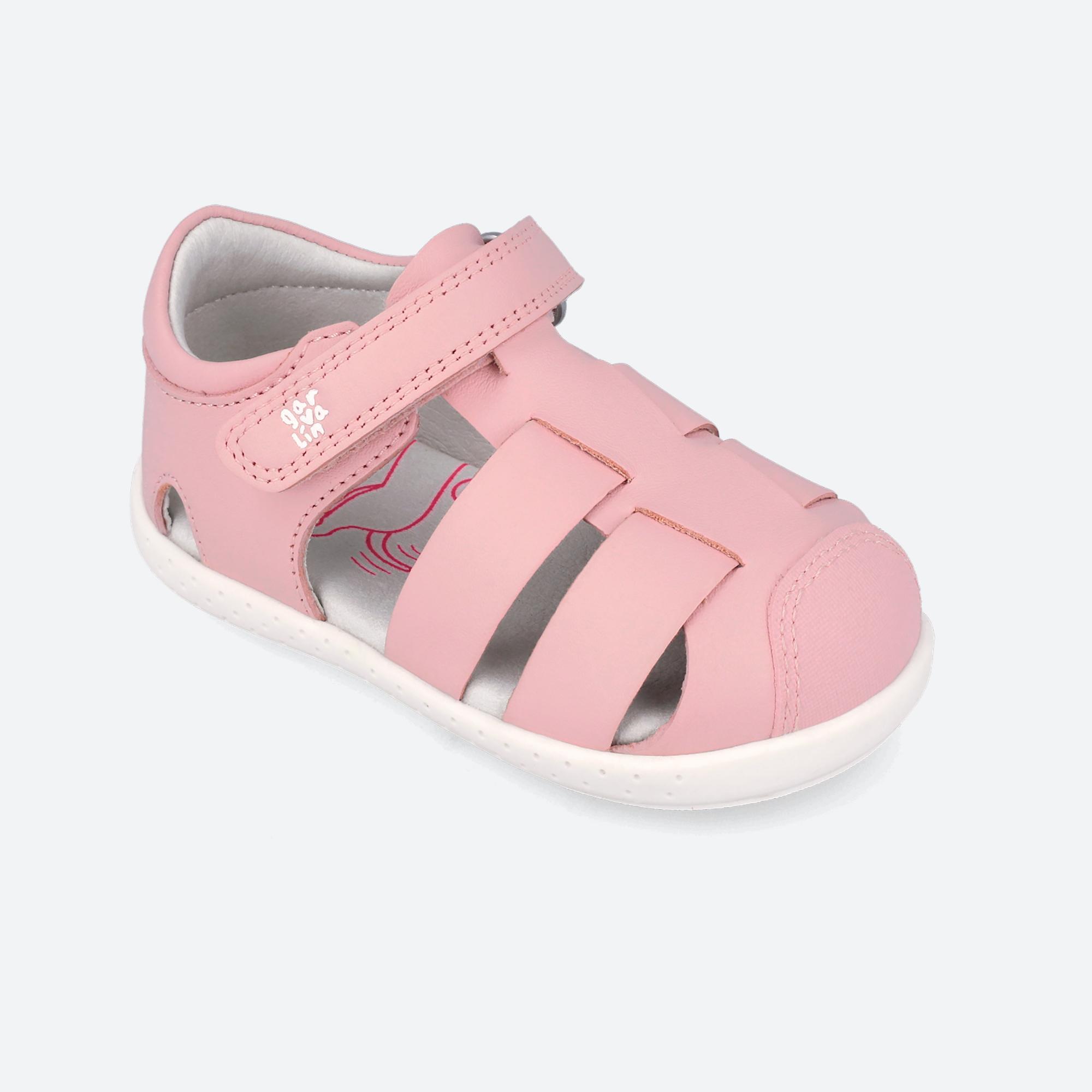 Sandálias Barefoot Infantis Garvalín 252326h em Rosa com Velcro 4/7