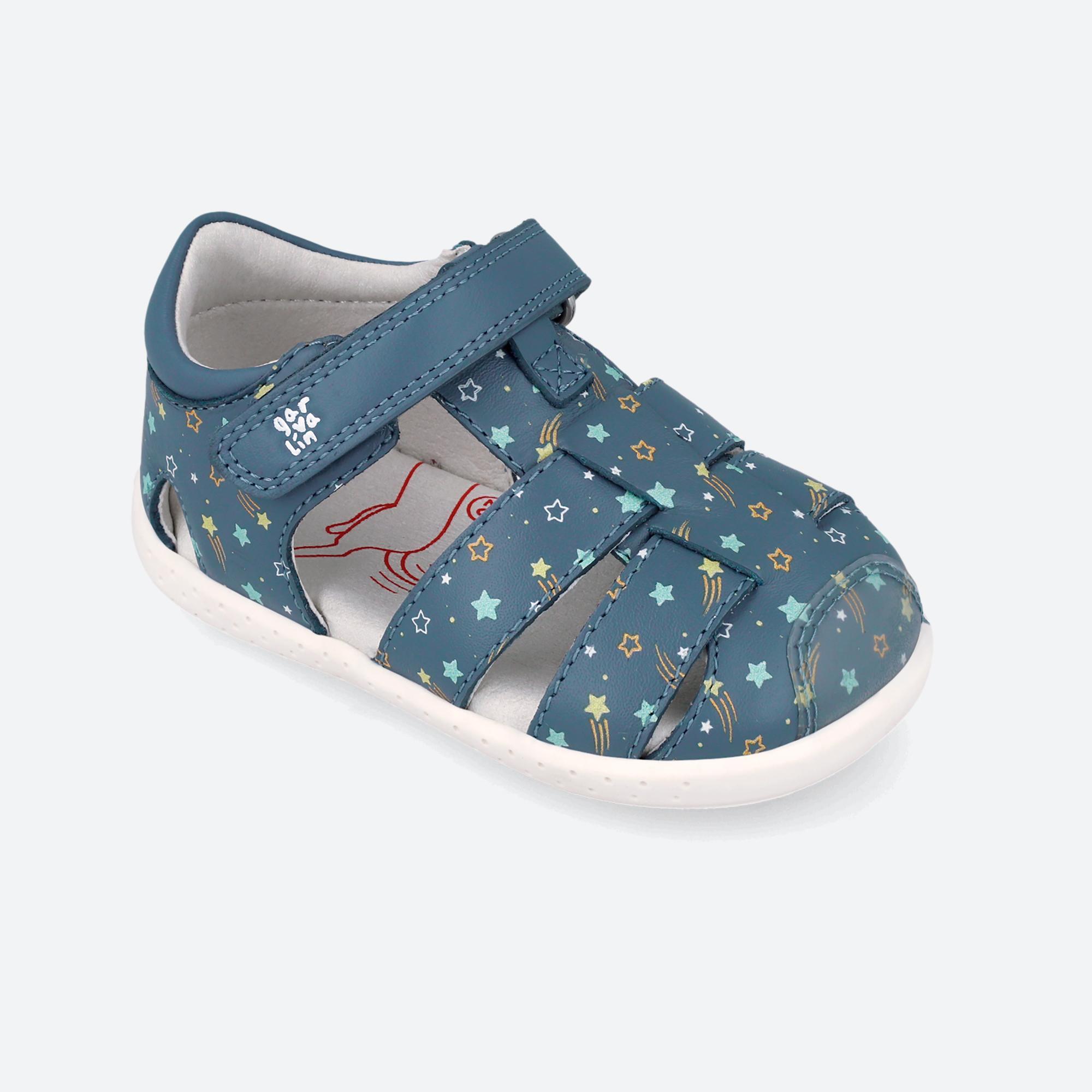 Sandalias Barefoot Bebé Garvalín 262327A Azules ierre Adherente 4/7