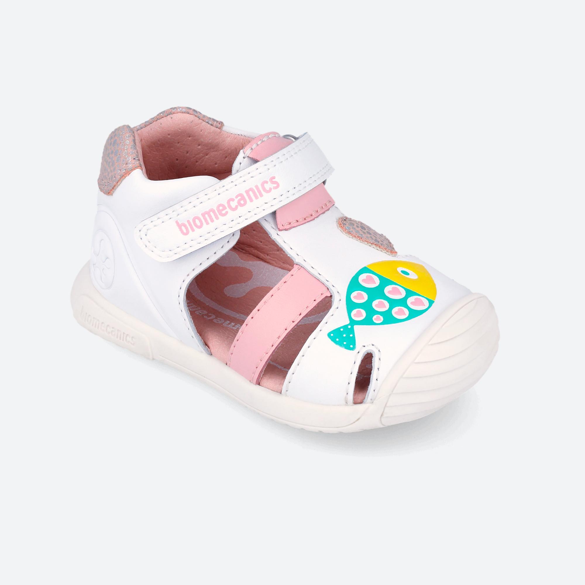 Sandálias Primeiros Passos Bebé Biomecanics 262108b em Branco com Velcro 4/6
