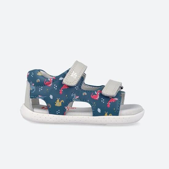 Sandalias Barefoot Bebé Garvalín 262334A Azules Cierre Adherente