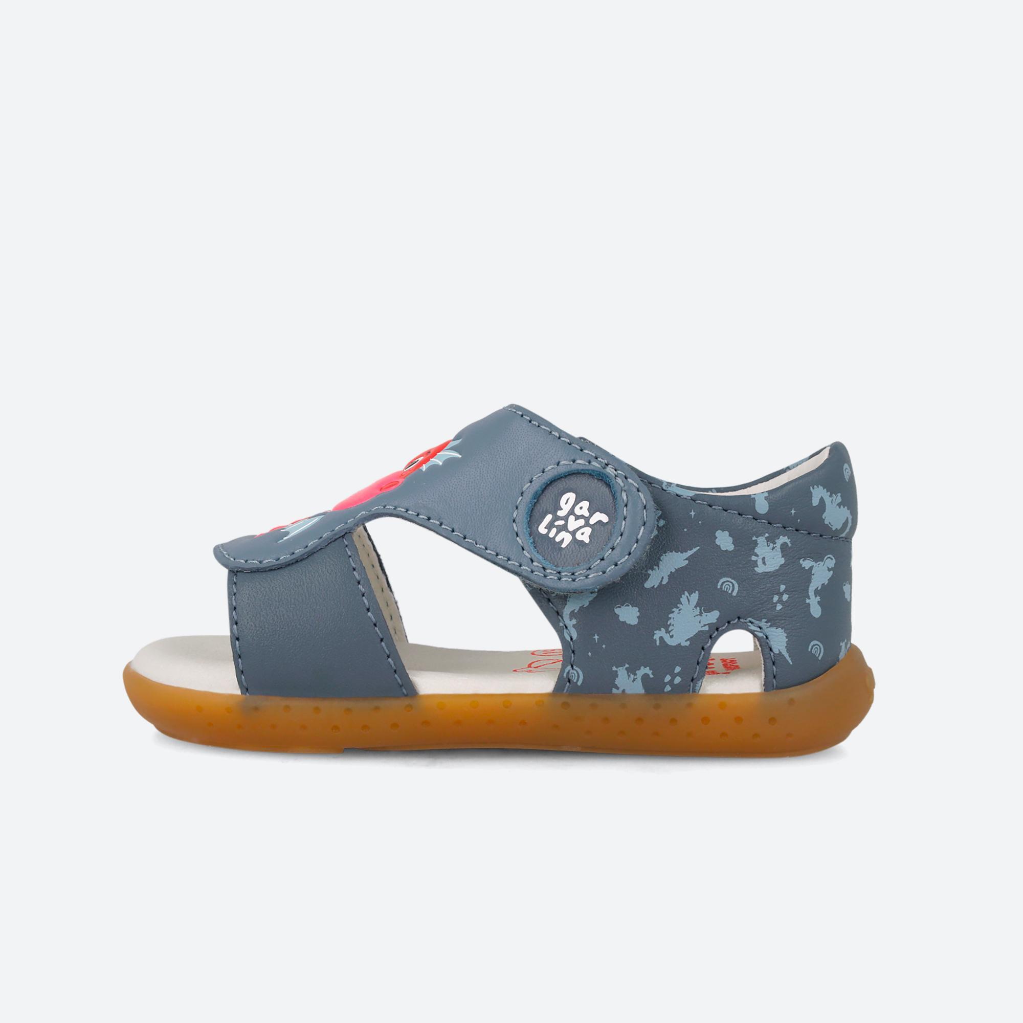 Sandálias Barefoot Bebé Garvalín 262330a em Azul com Velcro 6/7