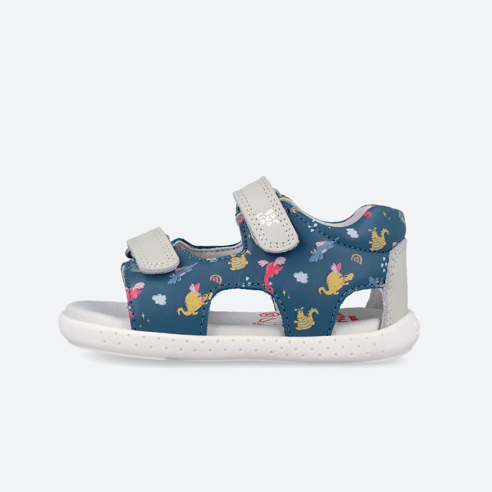 Sandálias Barefoot Bebé Garvalín 262330a em Azul com Velcro 6/7