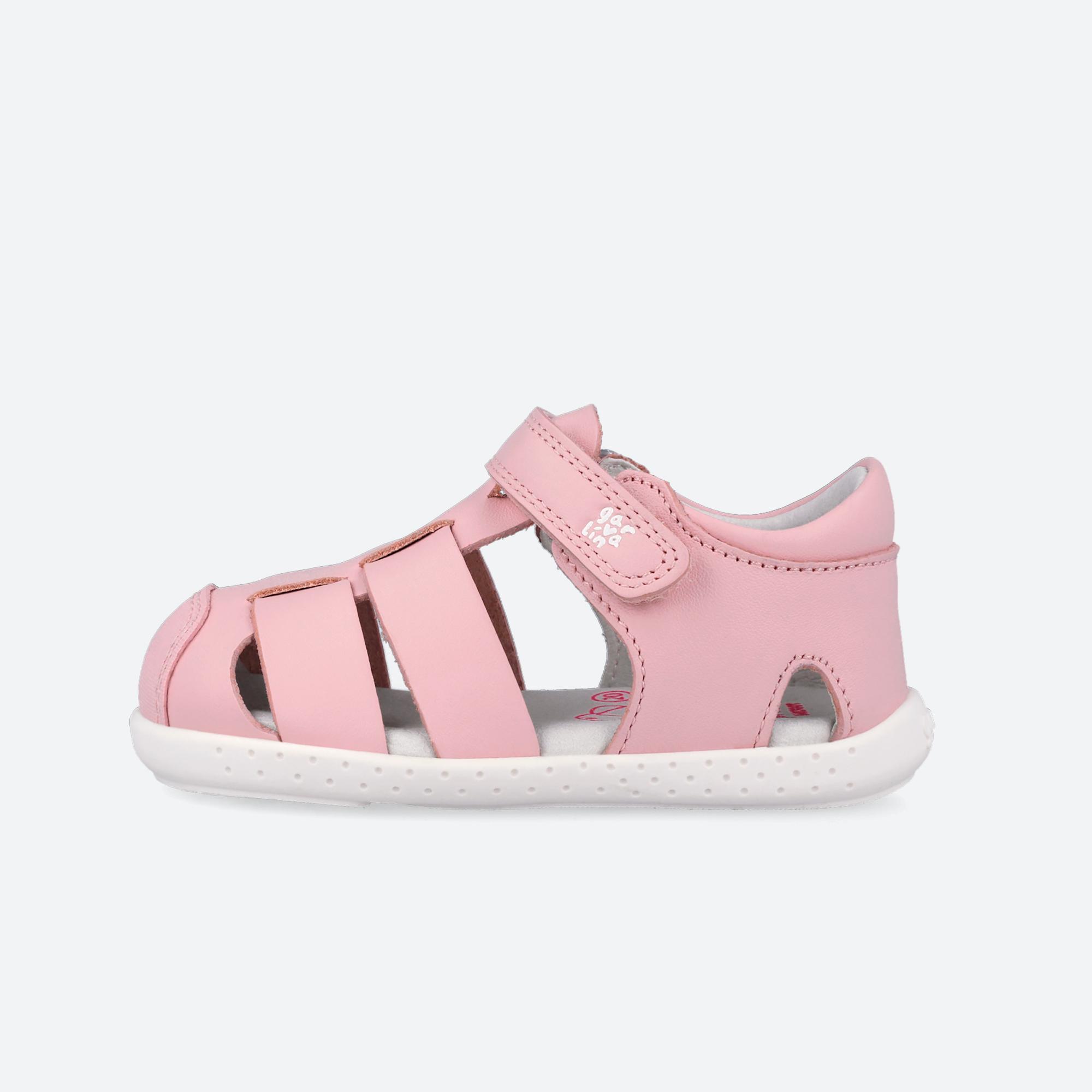 Sandálias Barefoot Infantis Garvalín 252326h em Rosa com Velcro 6/7