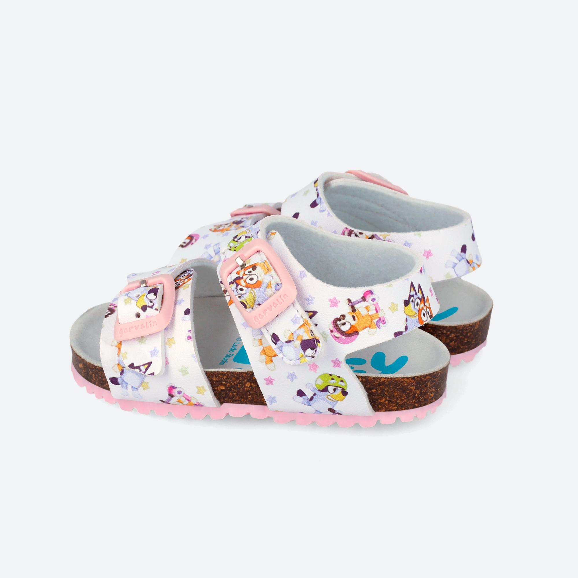 Sandalias Niña Garvalín 262871B Blancas Cierre Adherente 3/7
