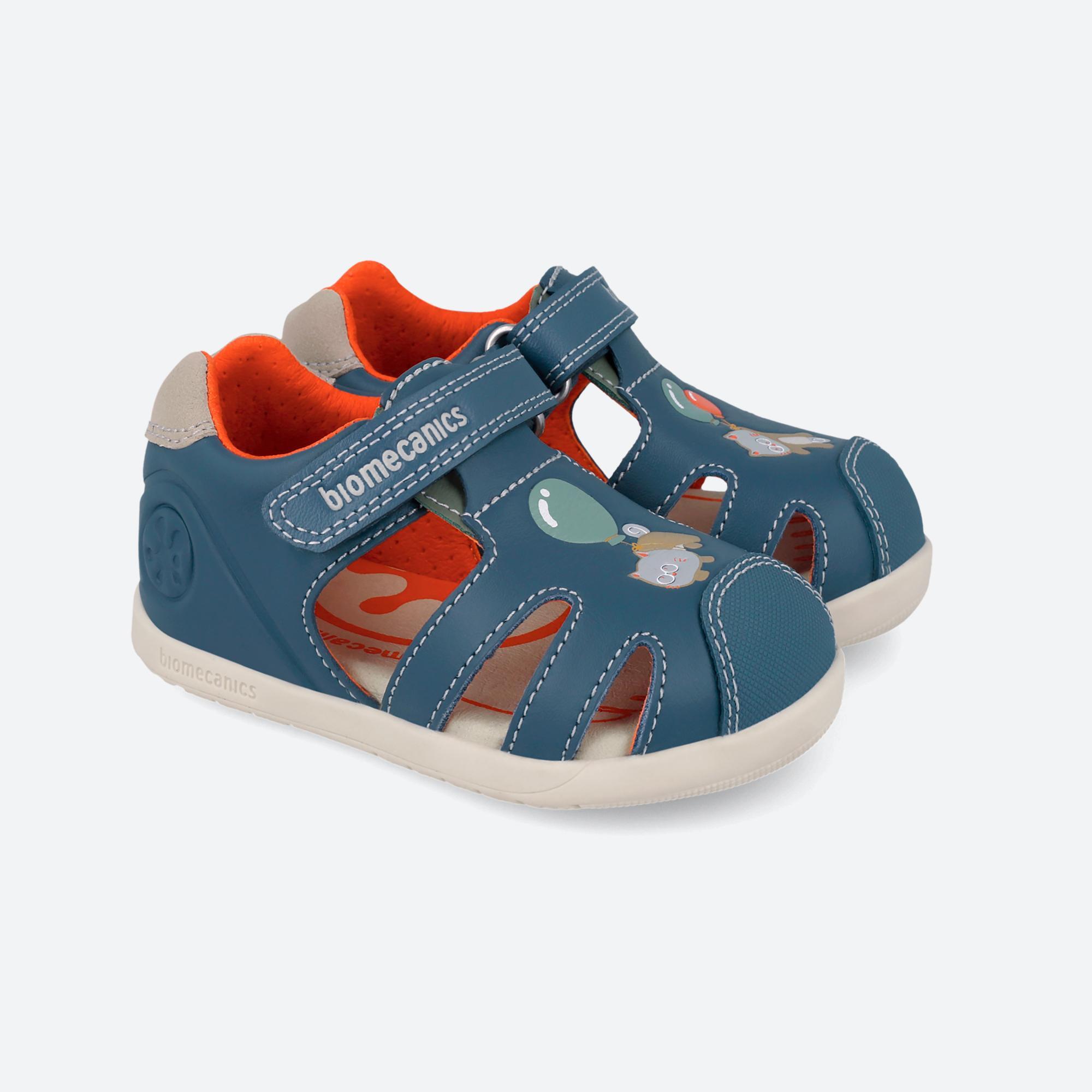 Sandalias Barefoot Bebé Biomecanics 262167A Azules Cierre Adherente 2/7