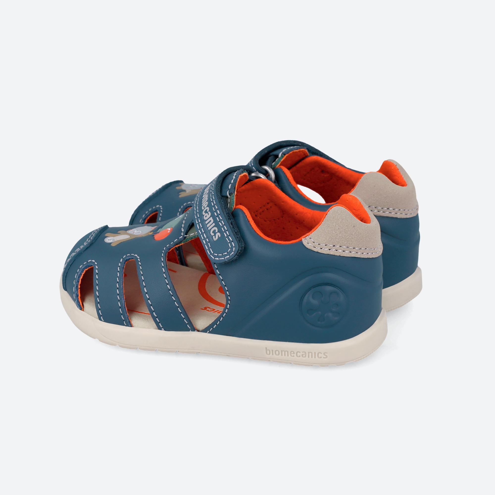 Sandalias Barefoot Bebé Biomecanics 262167A Azules Cierre Adherente 5/7