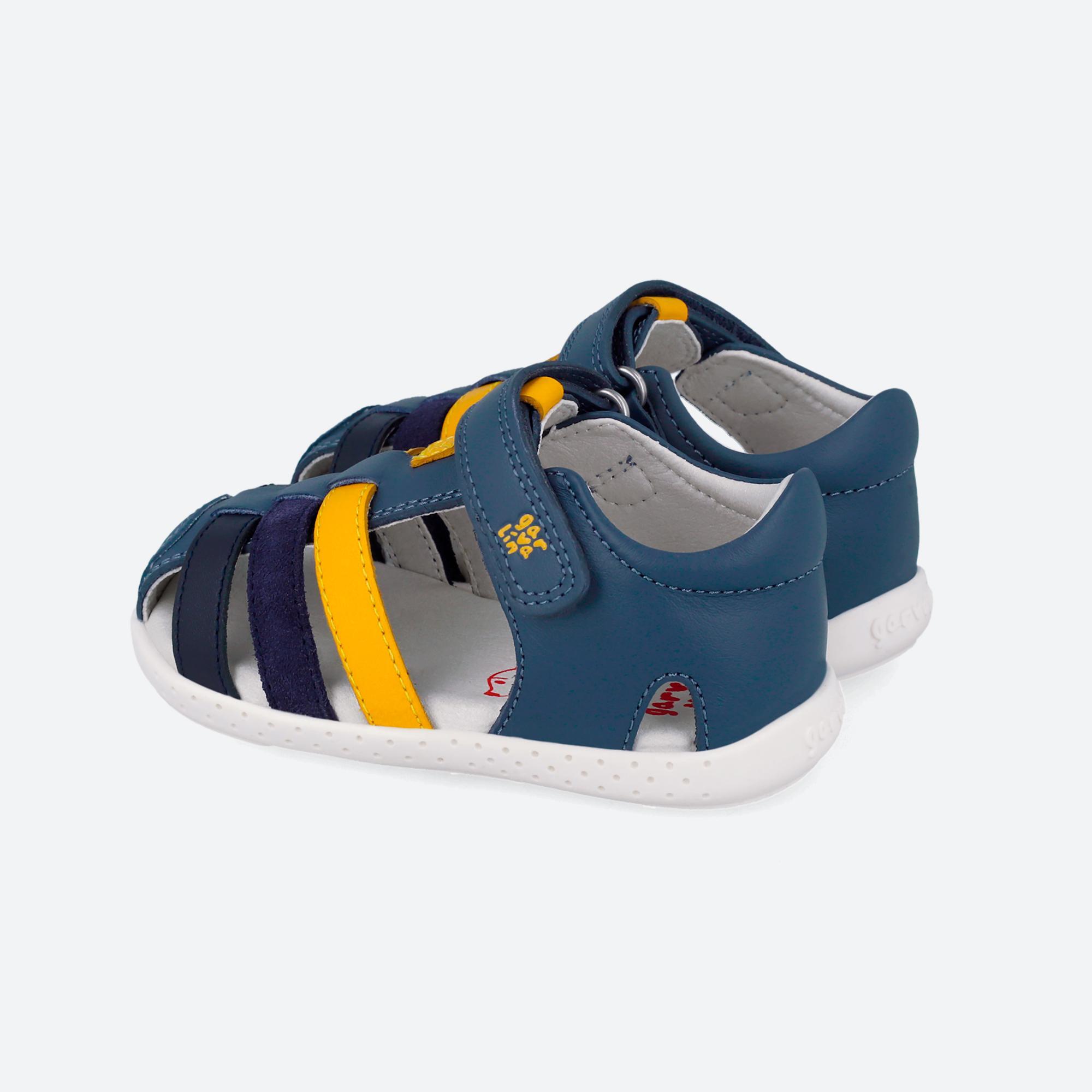 Sandalias Barefoot Bebé Garvalín 262325A Azules Cierre Adherente 5/7