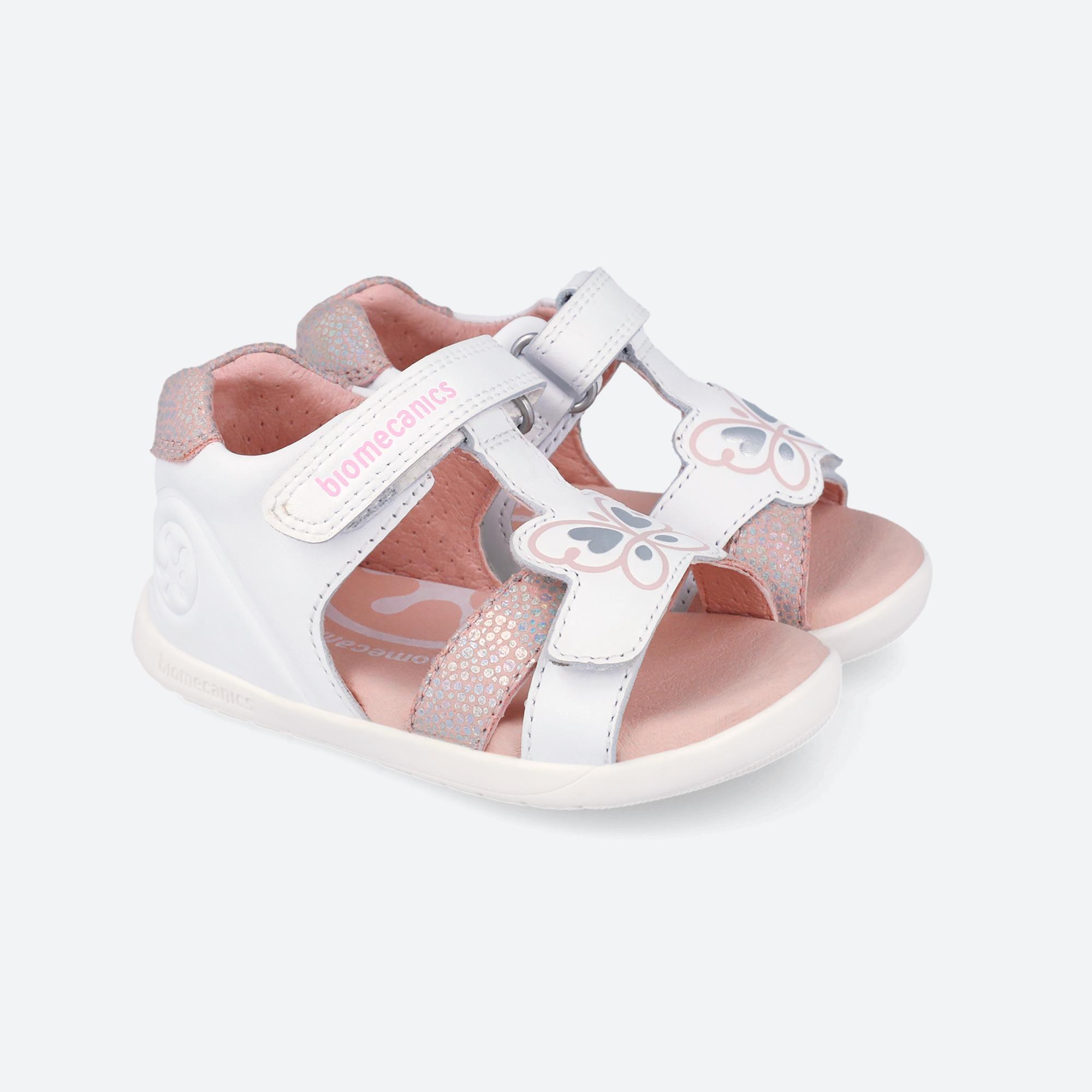 Sandálias Barefoot Bebé Biomecanics 262162b em Branco com Velcro 2/7
