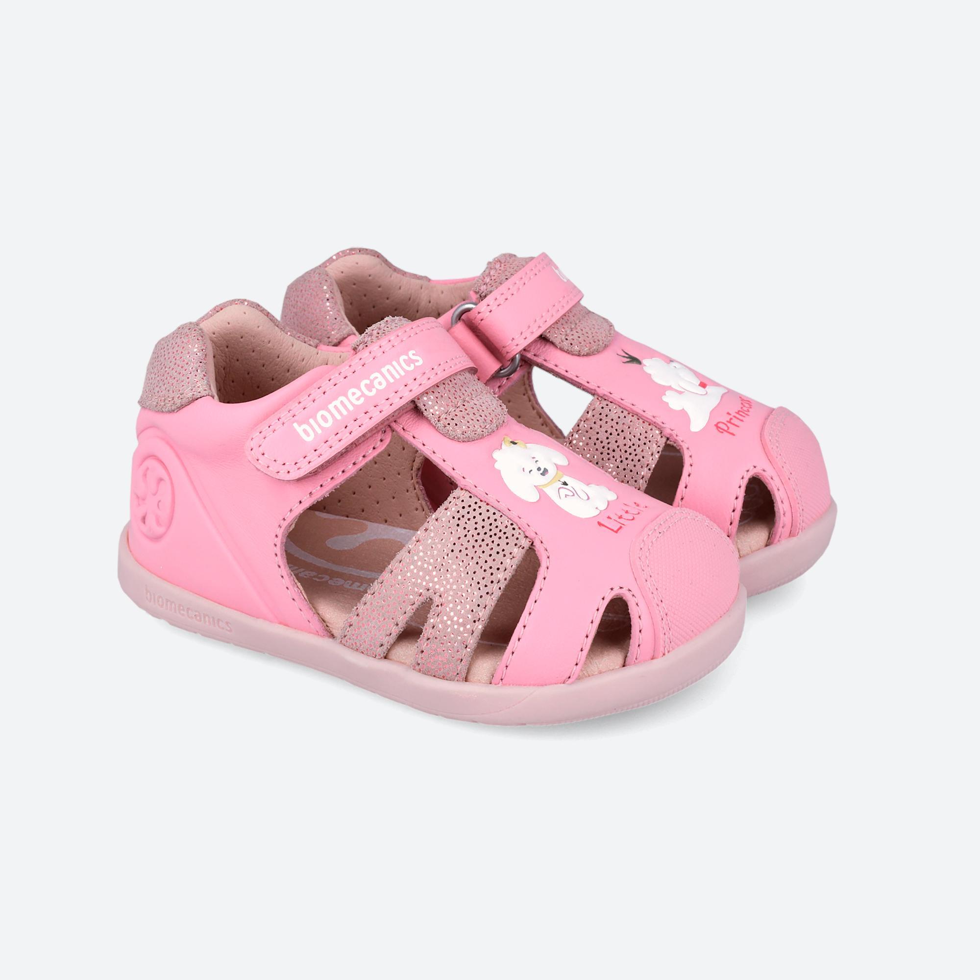 Sandálias Barefoot Bebé Biomecanics 262160a em Rosa com Velcro 2/7