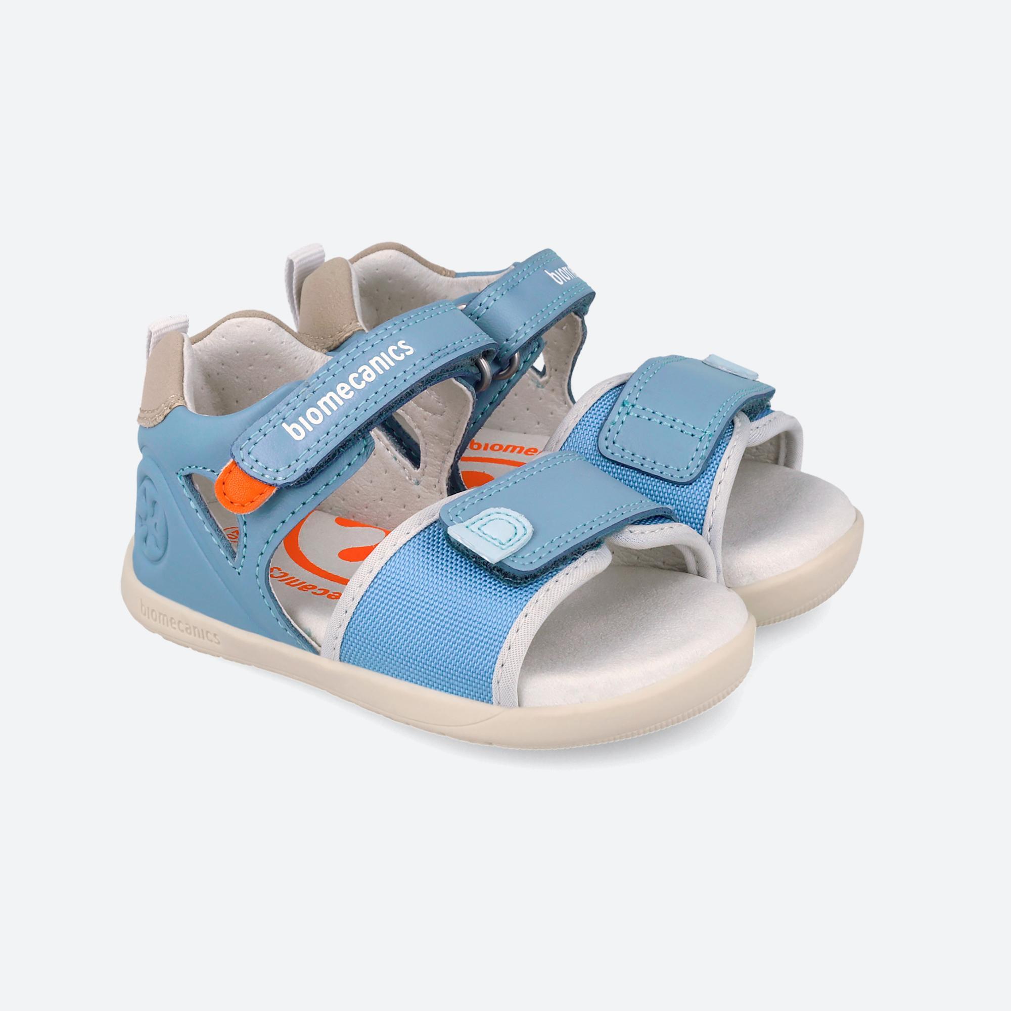 Sandálias Barefoot Bebé Biomecanics 262170b Celestes com Velcro 2/7