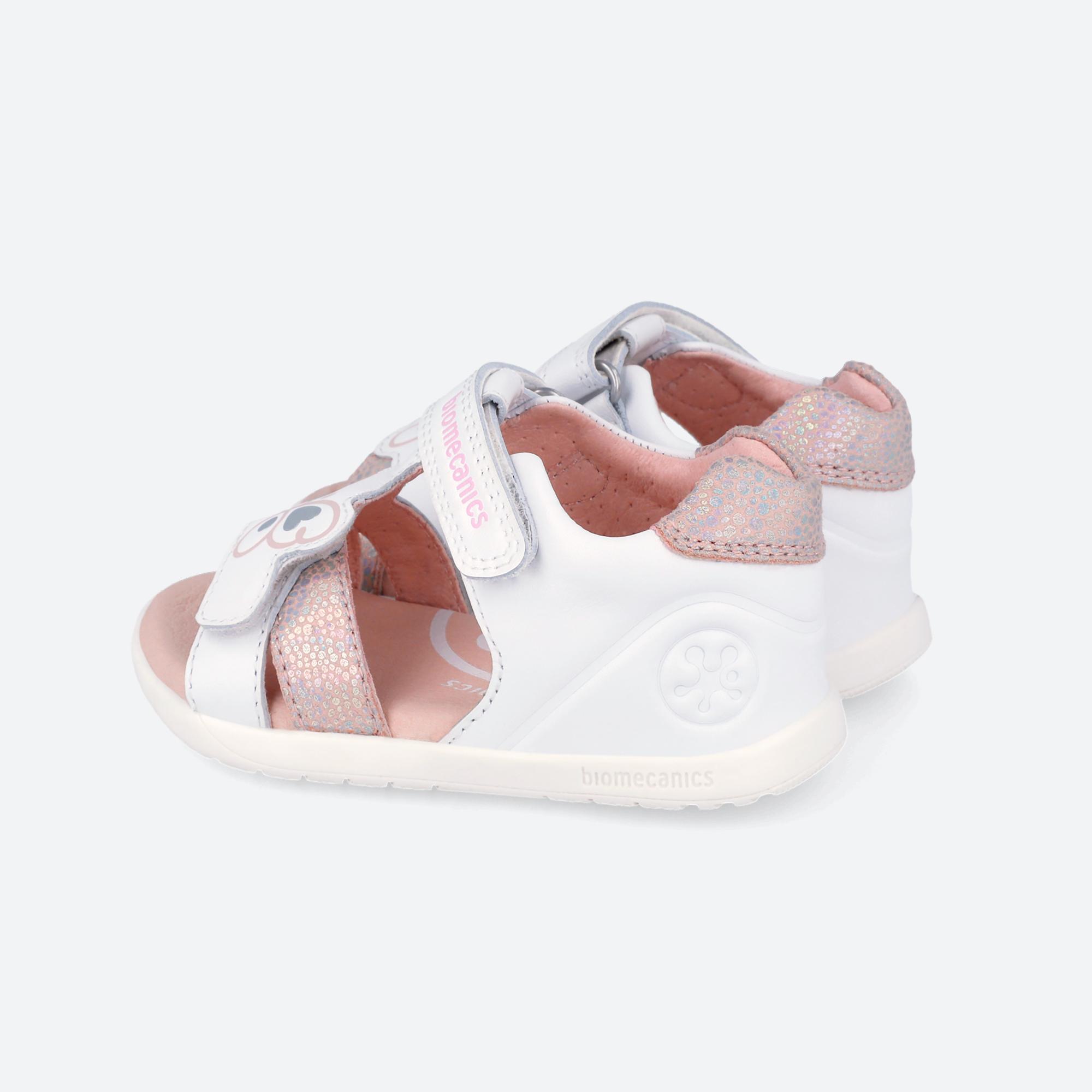 Sandálias Barefoot Bebé Biomecanics 262162b em Branco com Velcro 4/7