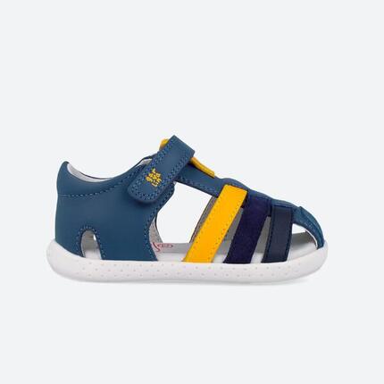 Sandalias Barefoot Bebé Garvalín 262325A Azules Cierre Adherente