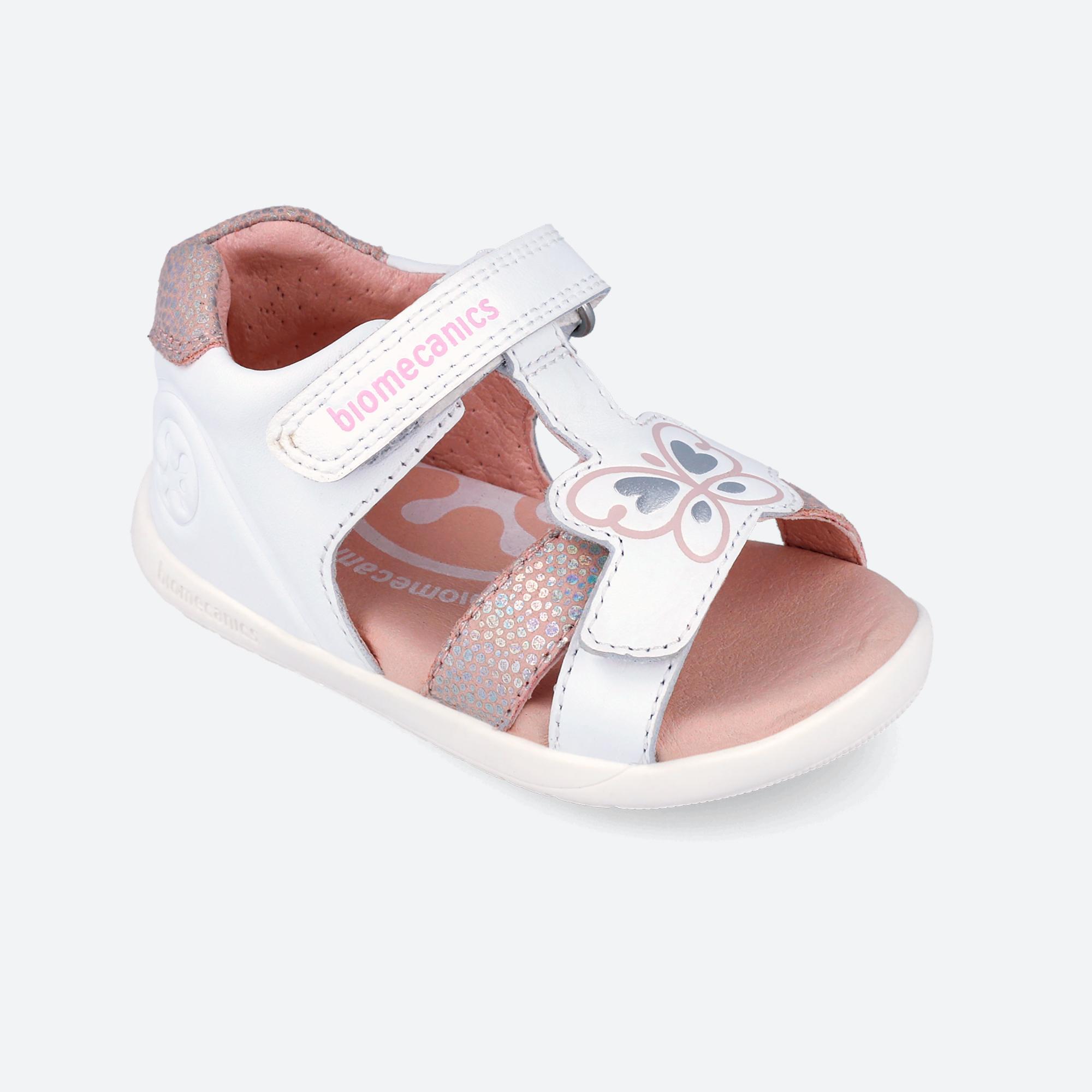 Sandálias Barefoot Bebé Biomecanics 262162b em Branco com Velcro 6/7