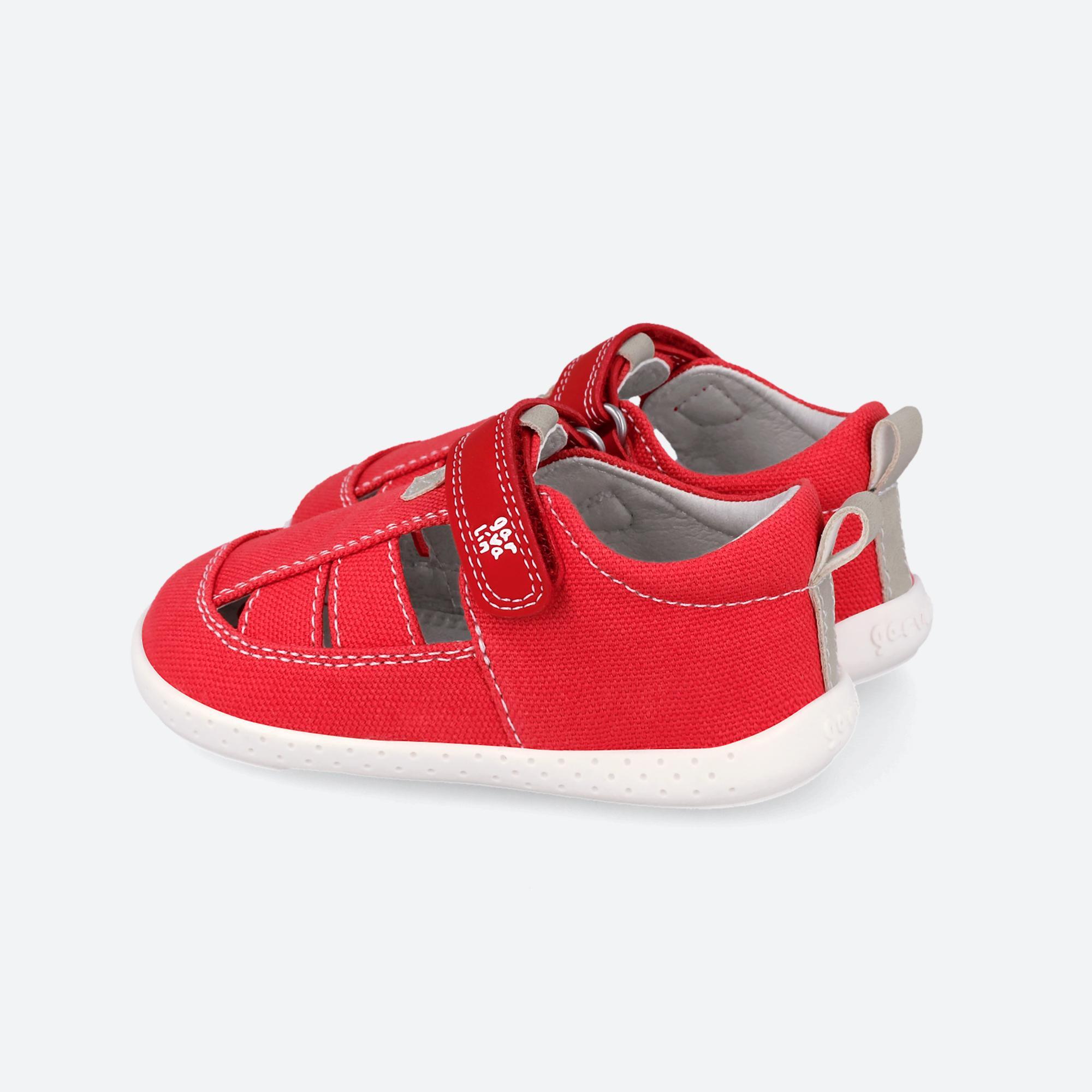 Sandalias Barefoot Bebé Garvalín 262341C Rojas Cierre Adherente 5/7