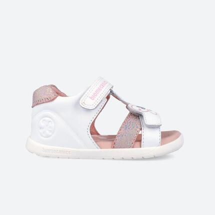 Sandalias Barefoot Bebé Biomecanics 262162B Blancas Cierre Adherente