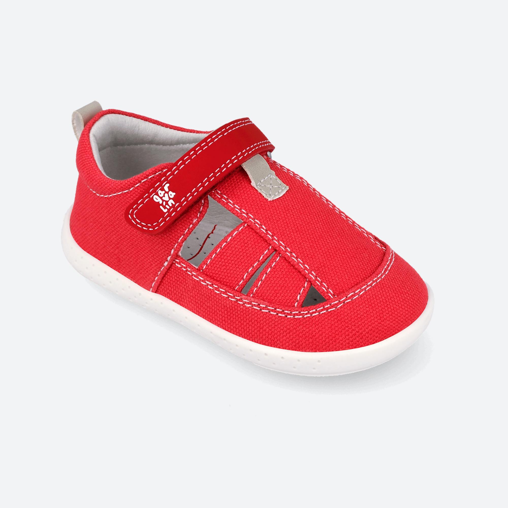 Sandalias Barefoot Bebé Garvalín 262341C Rojas Cierre Adherente 4/7