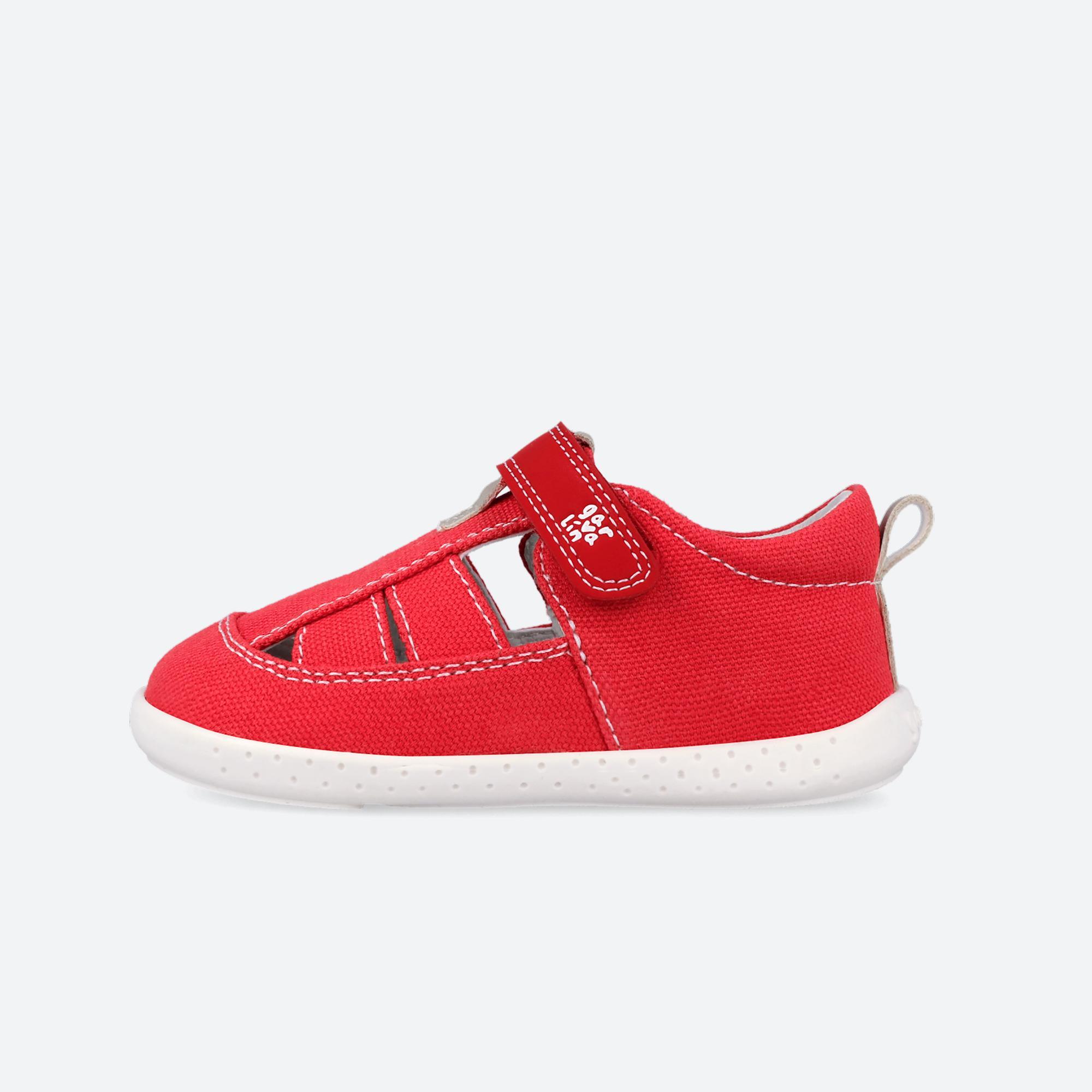 Sandalias Barefoot Bebé Garvalín 262341C Rojas Cierre Adherente 6/7