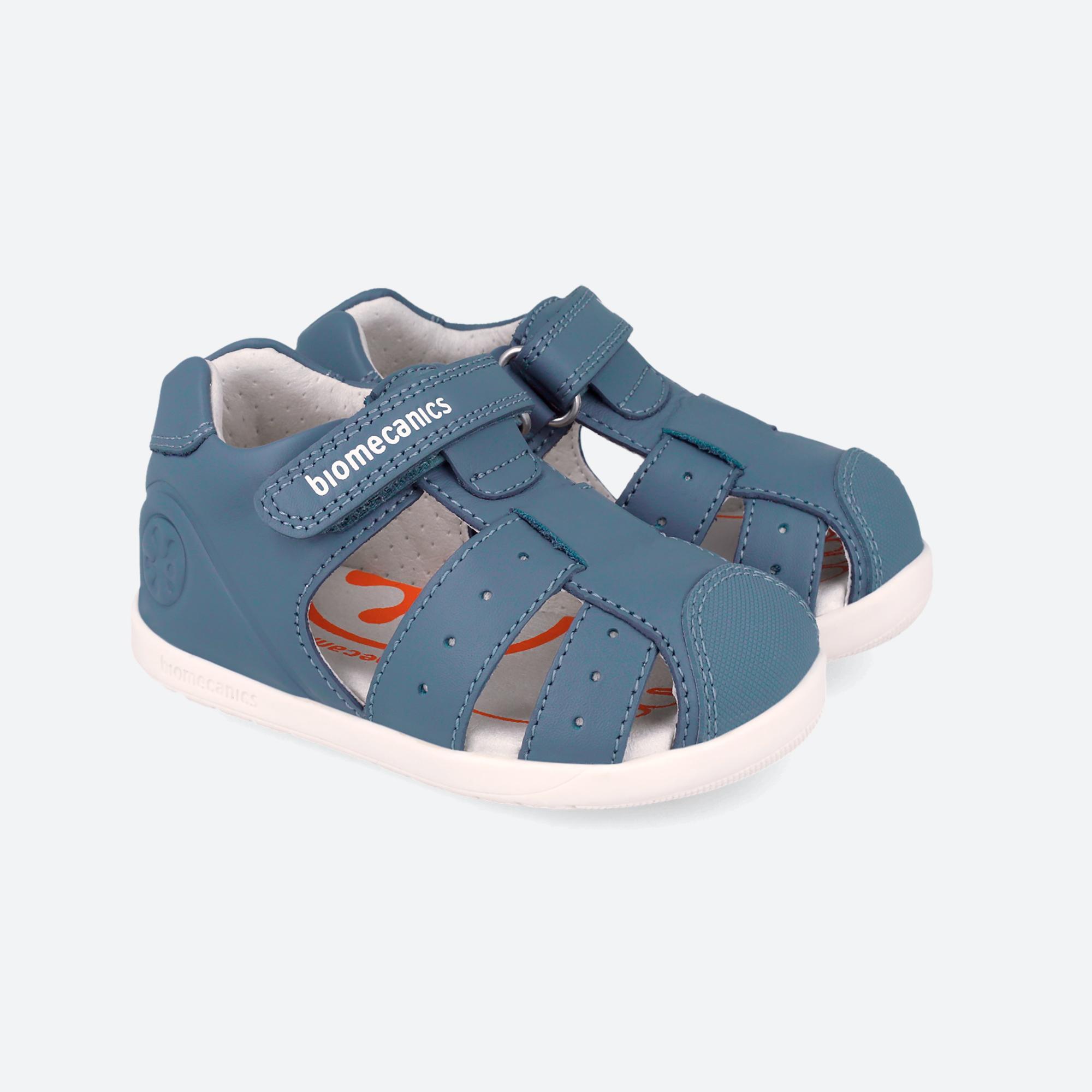 Sandálias Barefoot Bebé Biomecanics 262164a em Azul com Velcro 2/7