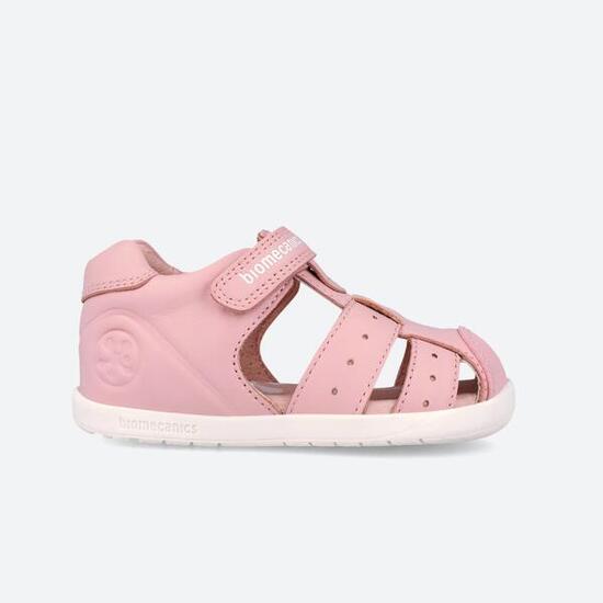 Sandalias Barefoot Bebé Biomecanics 262164B Rosas Cierre Adherente