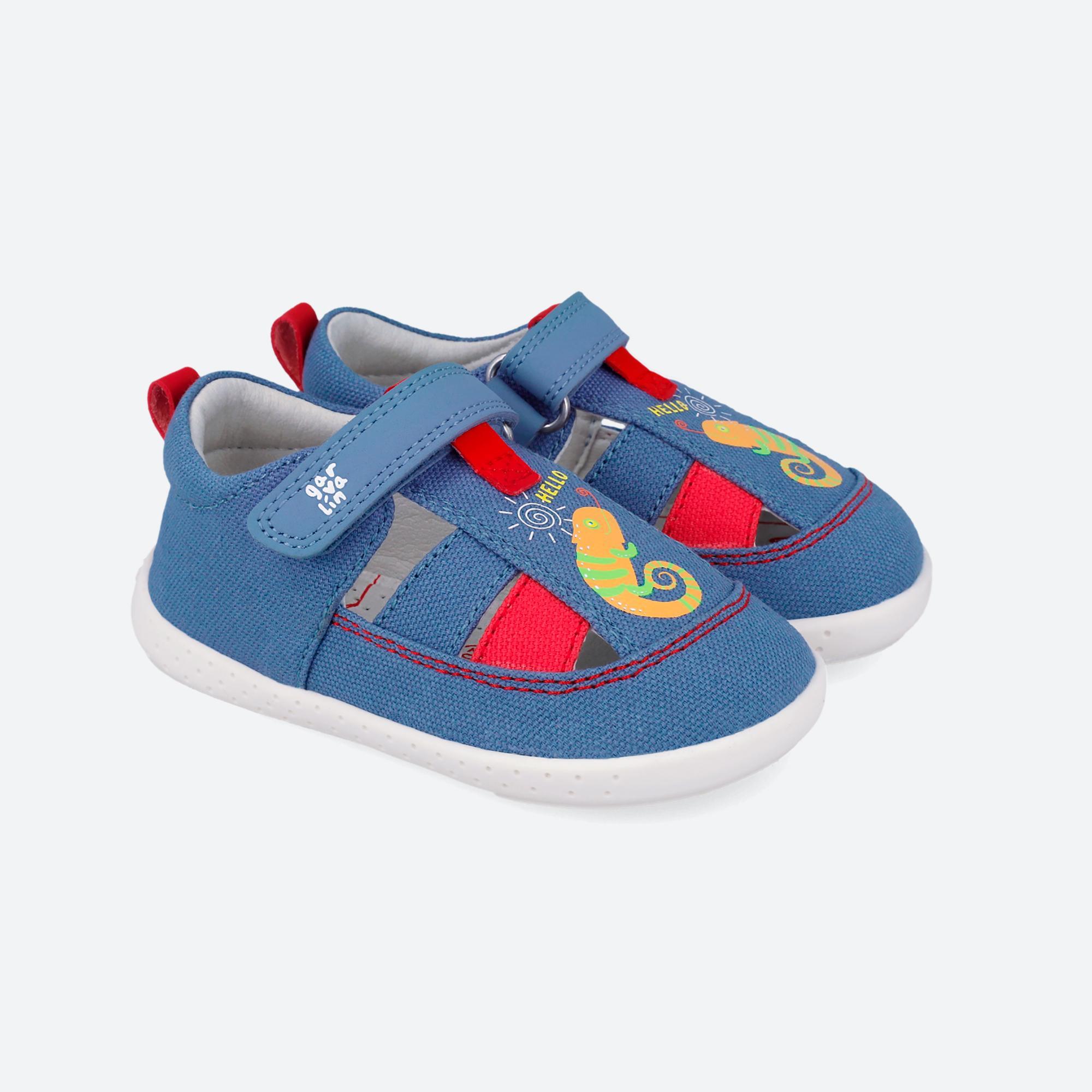 Sandálias Barefoot Bebé Garvalín 262330a em Azul com Velcro 2/7