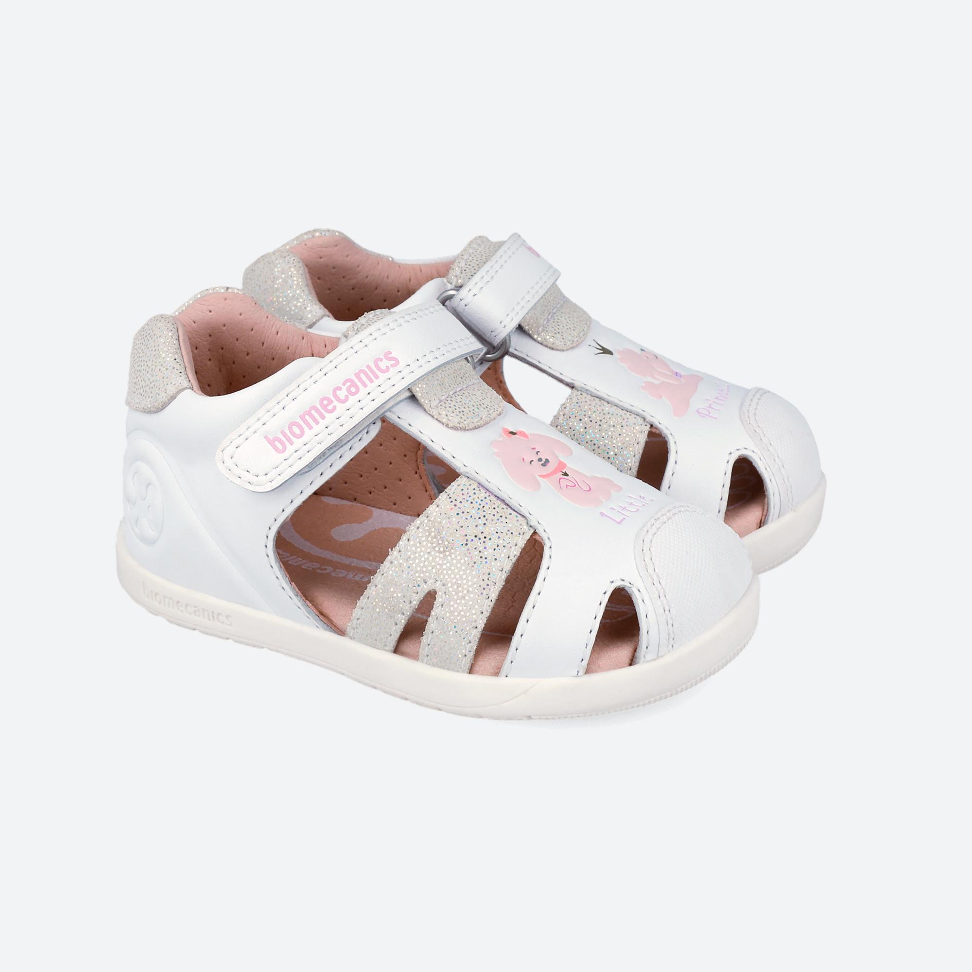 Sandálias Barefoot Bebé Biomecanics 262160b Brancas com Velcro 2/3